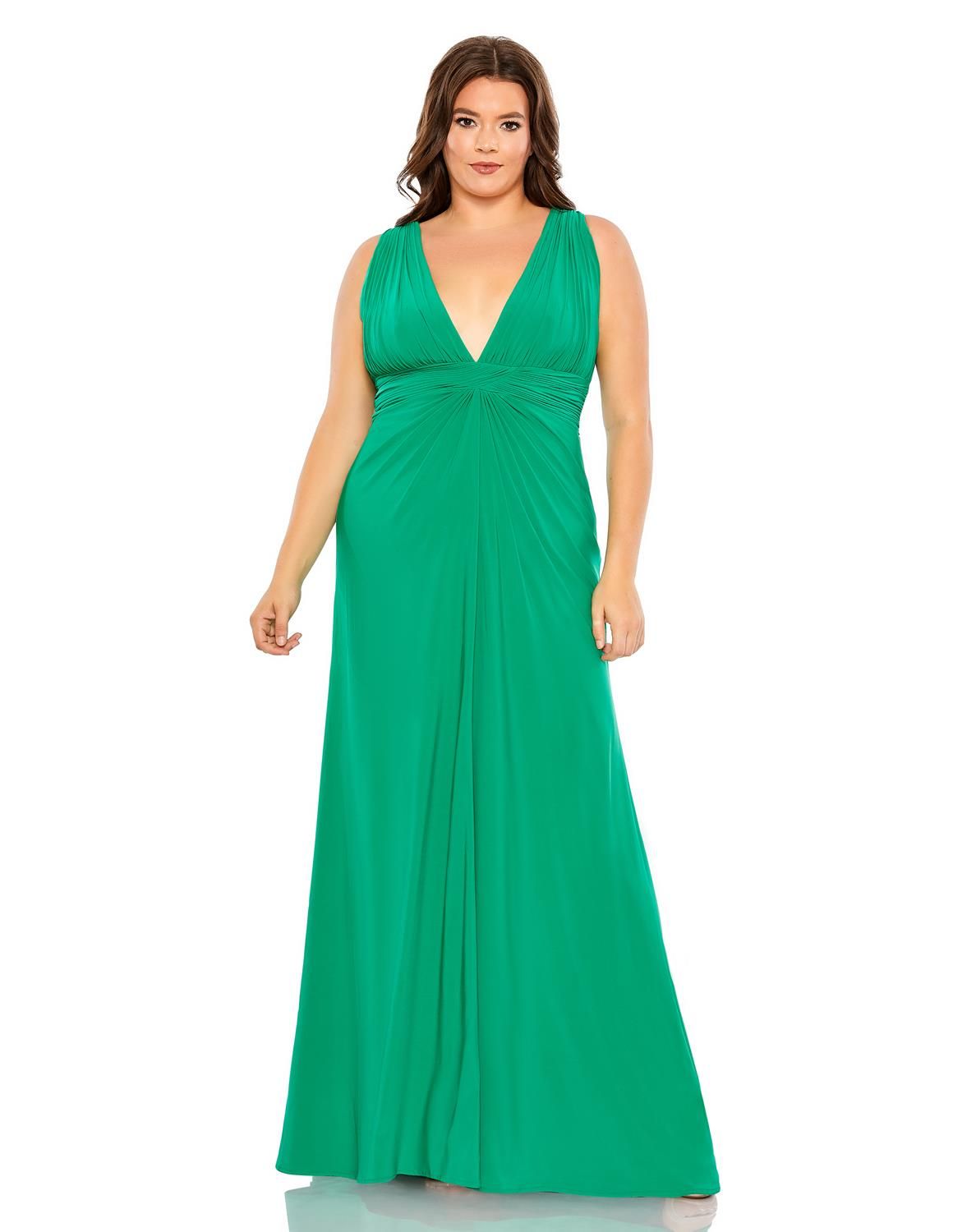 Draped V Neck Sleeveless A Line Gown sold by Lord & Taylor product image thumbnail 8
