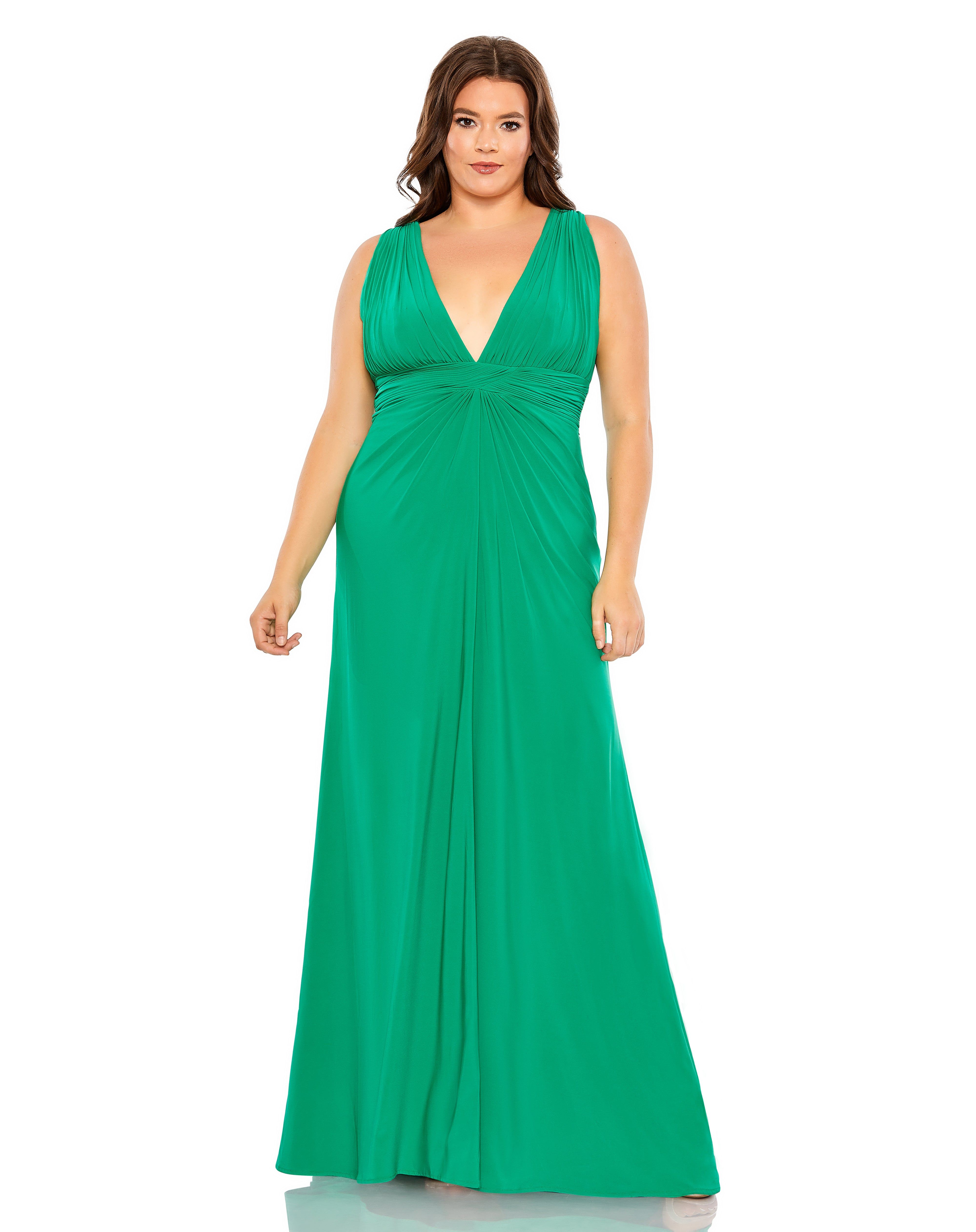 Draped V Neck Sleeveless A Line Gown sold by Lord & Taylor product image thumbnail 2