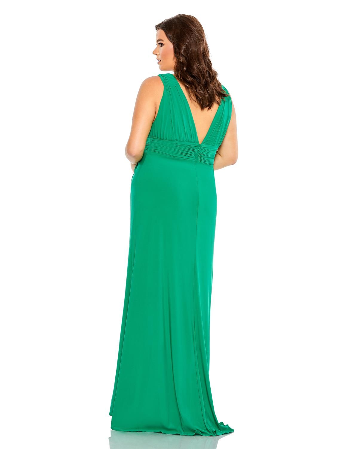 Draped V Neck Sleeveless A Line Gown sold by Lord & Taylor product image thumbnail 3