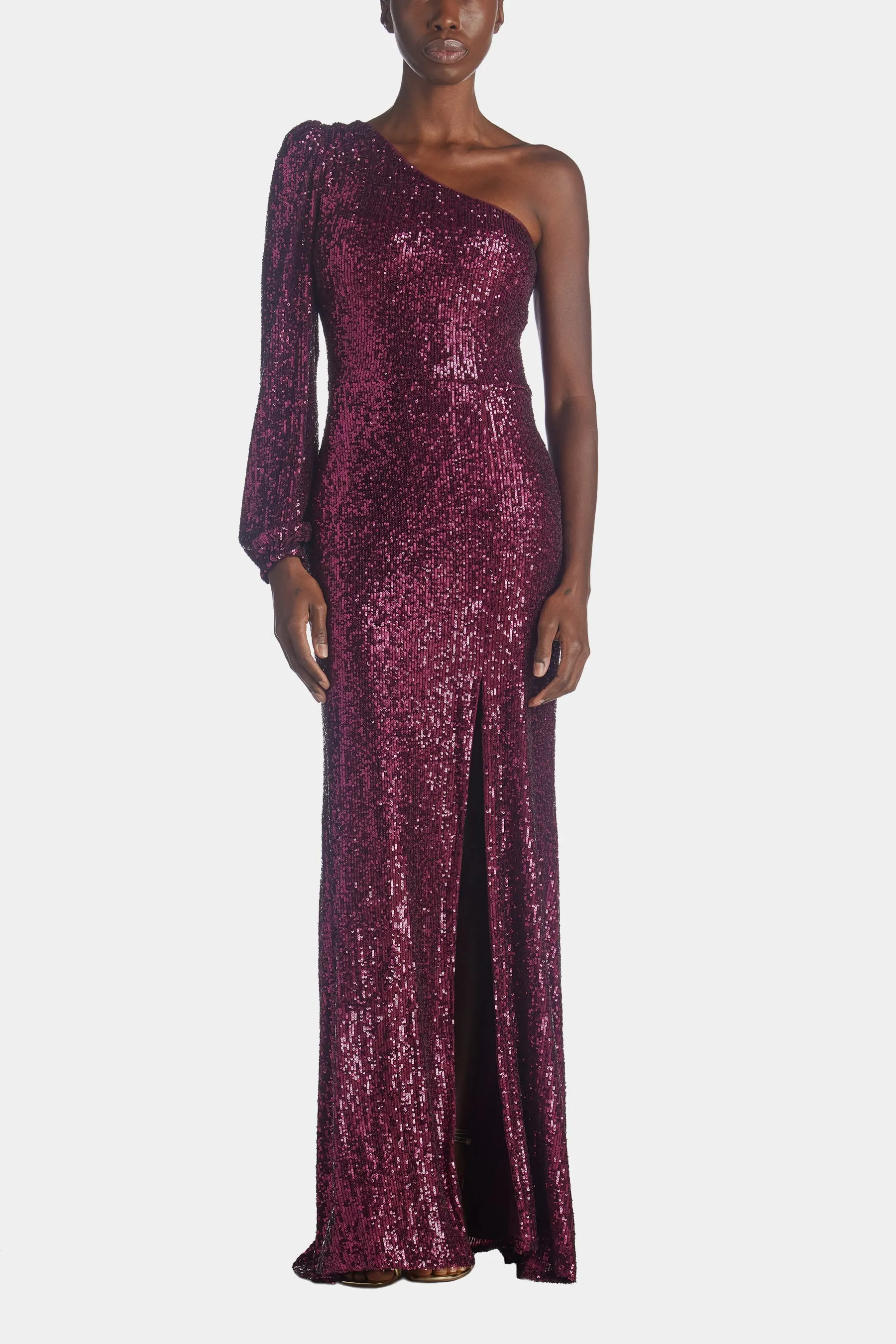 Long Sleeve One Shoulder Sequin Dress sold by Lord & Taylor product image thumbnail 4