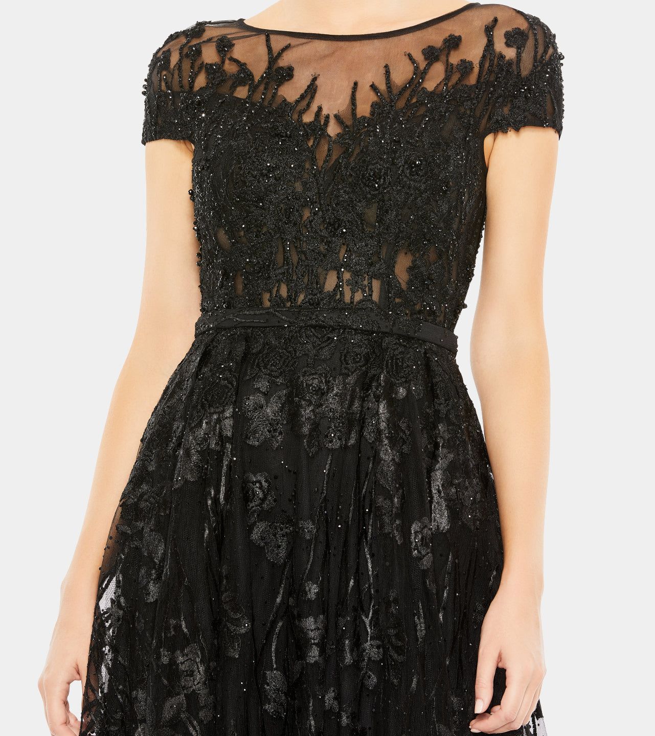 Embellished Floral Cap Sleeve A Line Gown sold by Lord & Taylor product image thumbnail 5