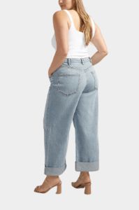 Plus Size Baggy Mid Rise Wide Leg Cropped Jeans sold by Lord & Taylor