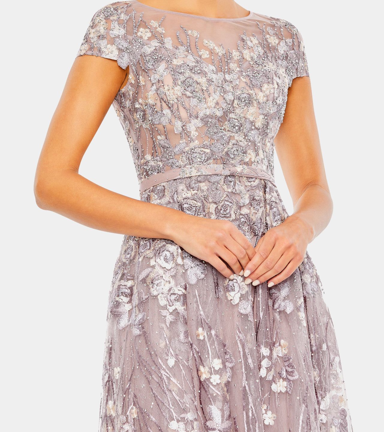 Embellished Floral Cap Sleeve A Line Gown sold by Lord & Taylor product image thumbnail 2