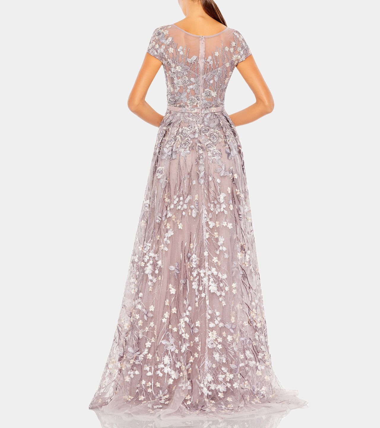 Embellished Floral Cap Sleeve A Line Gown sold by Lord & Taylor product image thumbnail 3