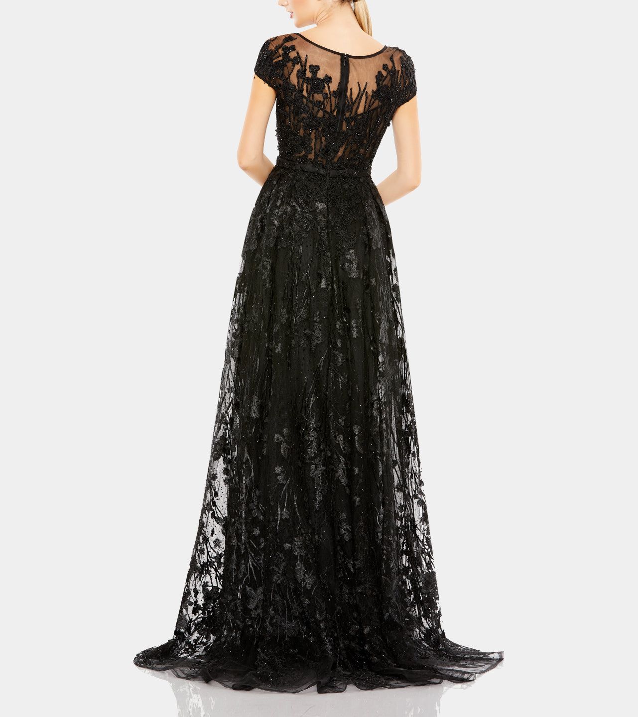 Embellished Floral Cap Sleeve A Line Gown sold by Lord & Taylor product image thumbnail 4