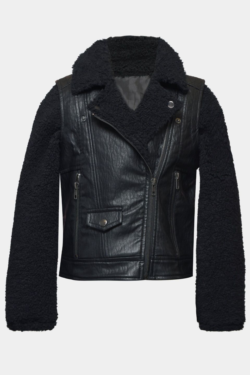 Girls Faux Leather And Sherpa Moto Jacket sold by Lord & Taylor