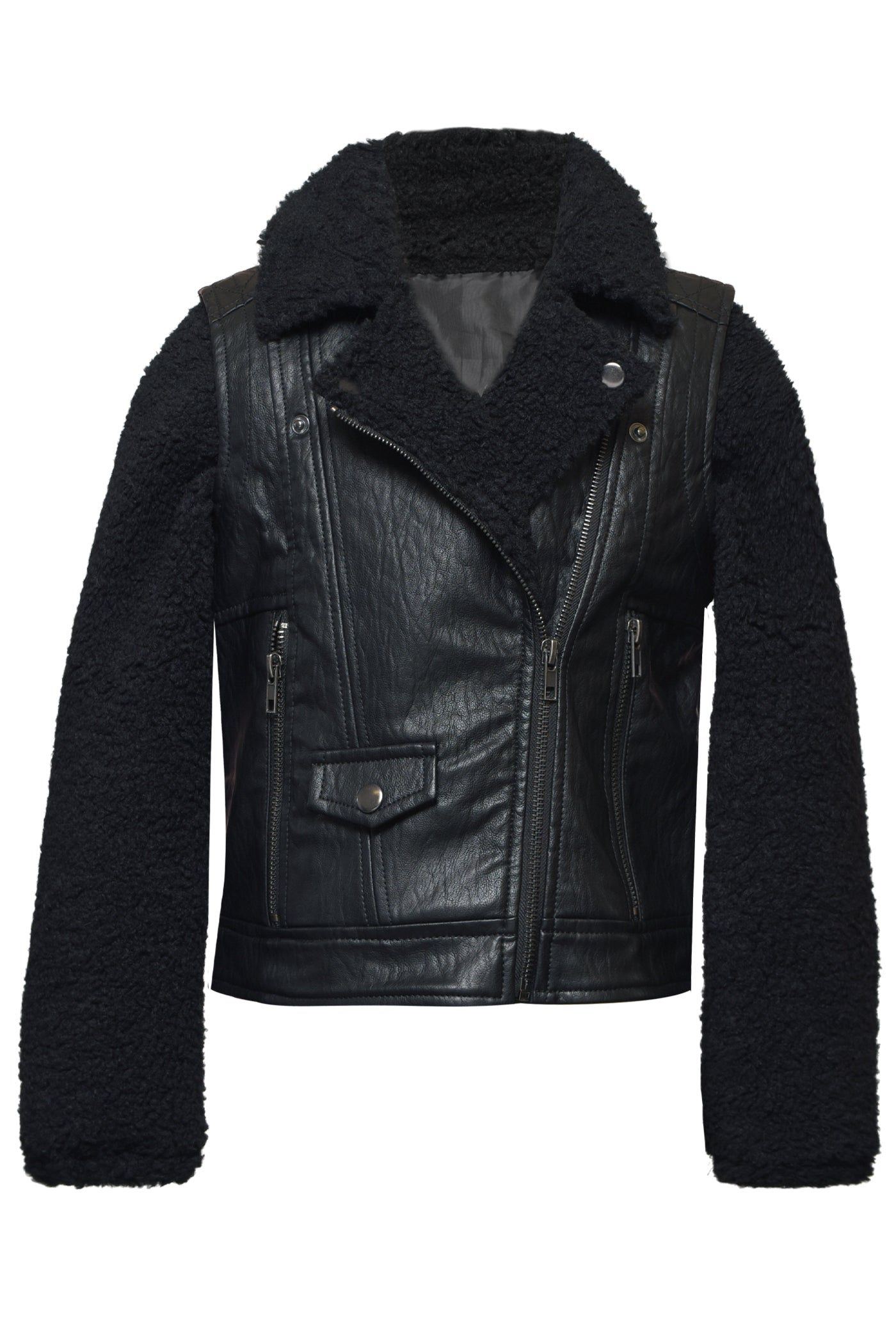 Girls Faux Leather And Sherpa Moto Jacket sold by Lord & Taylor product image thumbnail 5