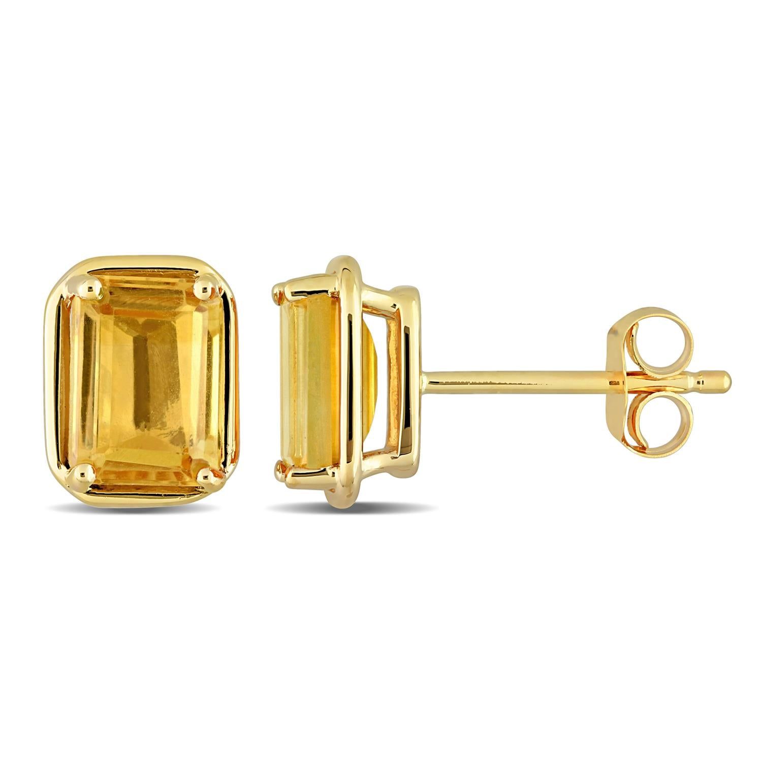 14k Yellow Gold Octagon Citrine Earrings sold by Lord & Taylor product image thumbnail 5