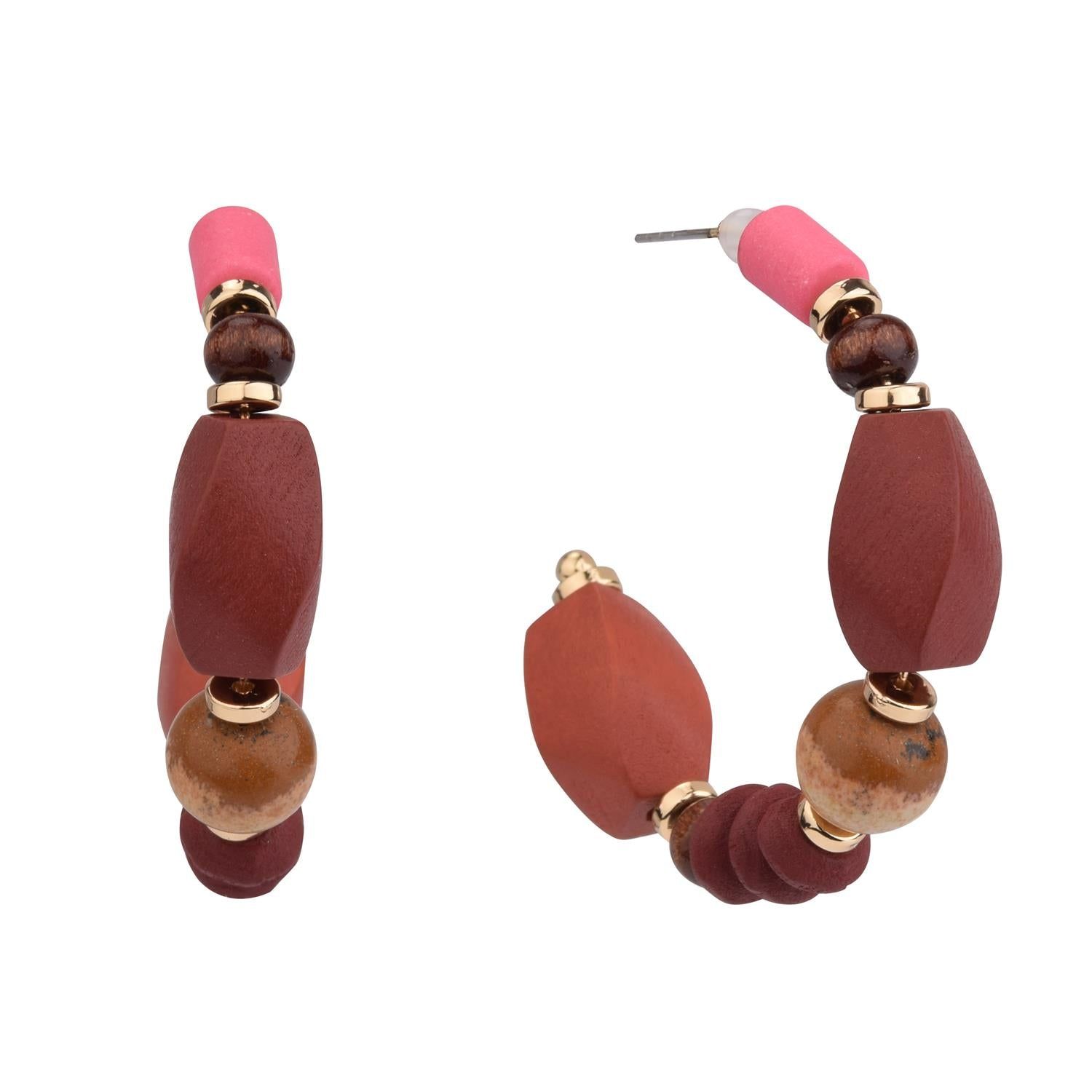 Mixed Bead Hoop Earrings sold by Lord & Taylor product image thumbnail 3