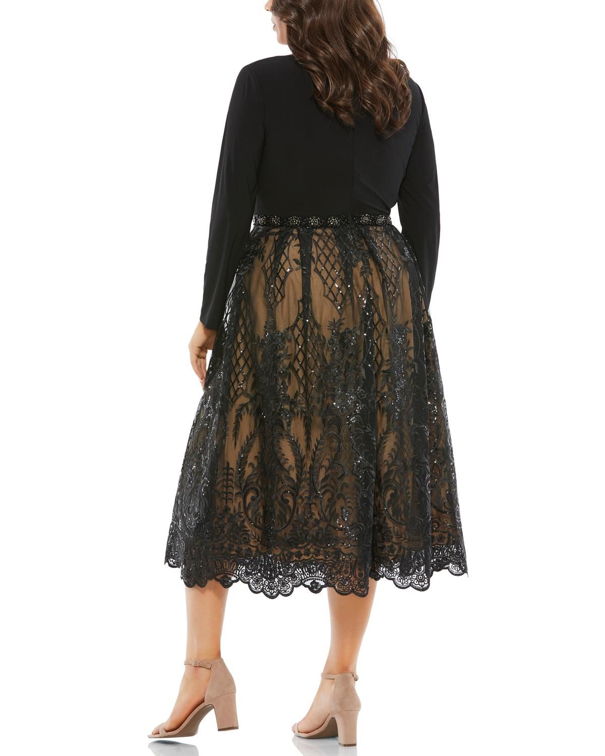 Long Sleeve Sequin Empire Waist Midi Dress sold by Lord & Taylor product image thumbnail 2