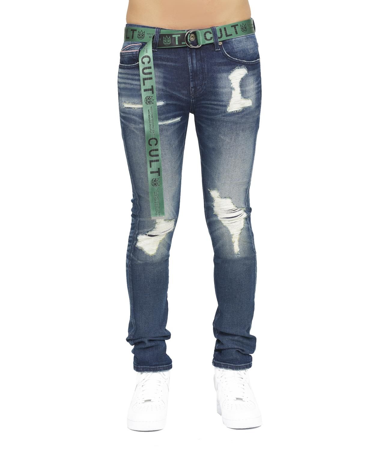 Punk Super Skinny Jeans with Logo Belt sold by Lord & Taylor product image thumbnail 3