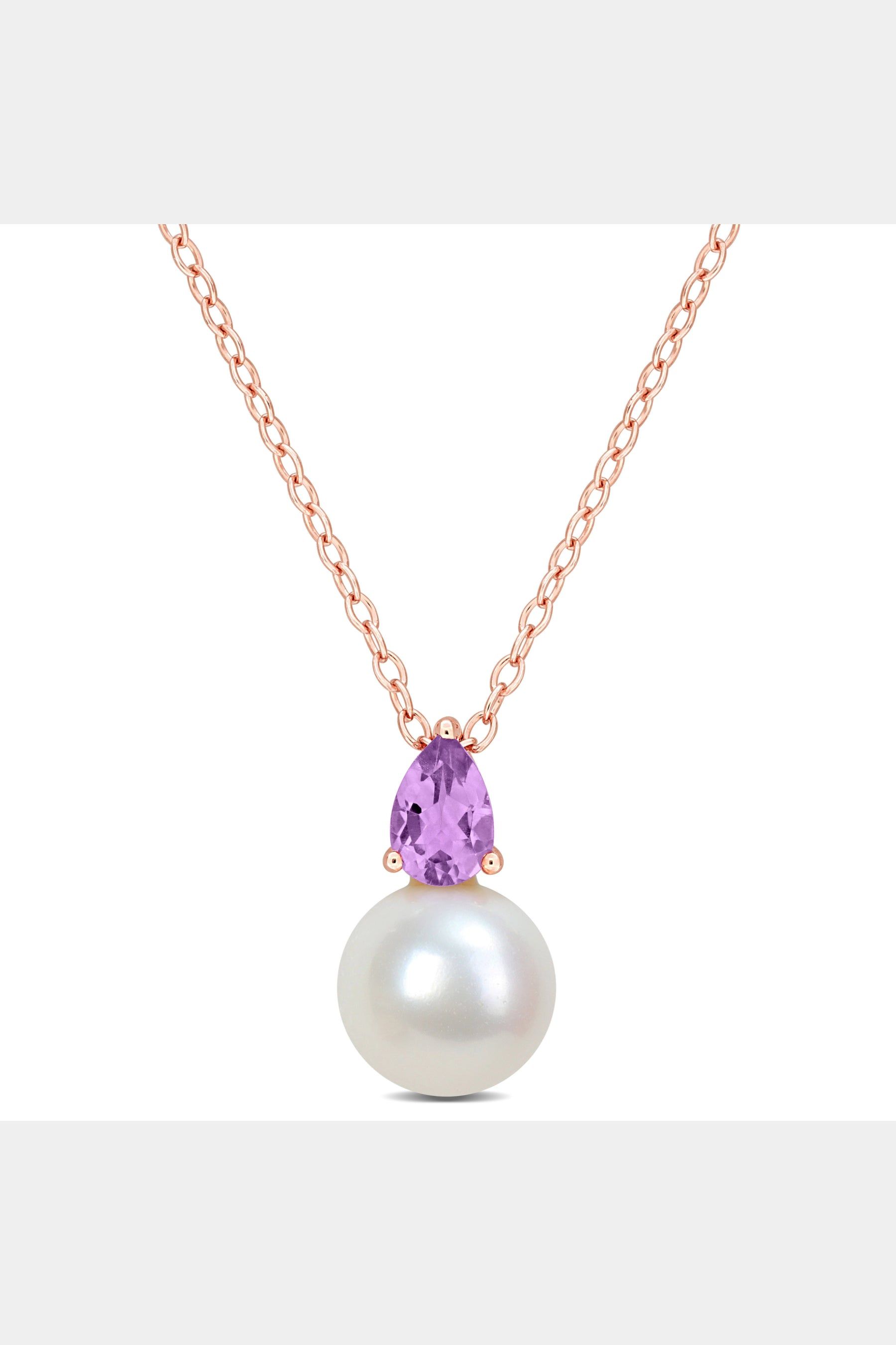 Freshwater Cultured Pearl And Amethyst Drop Pendant Chain Necklace sold by Lord & Taylor