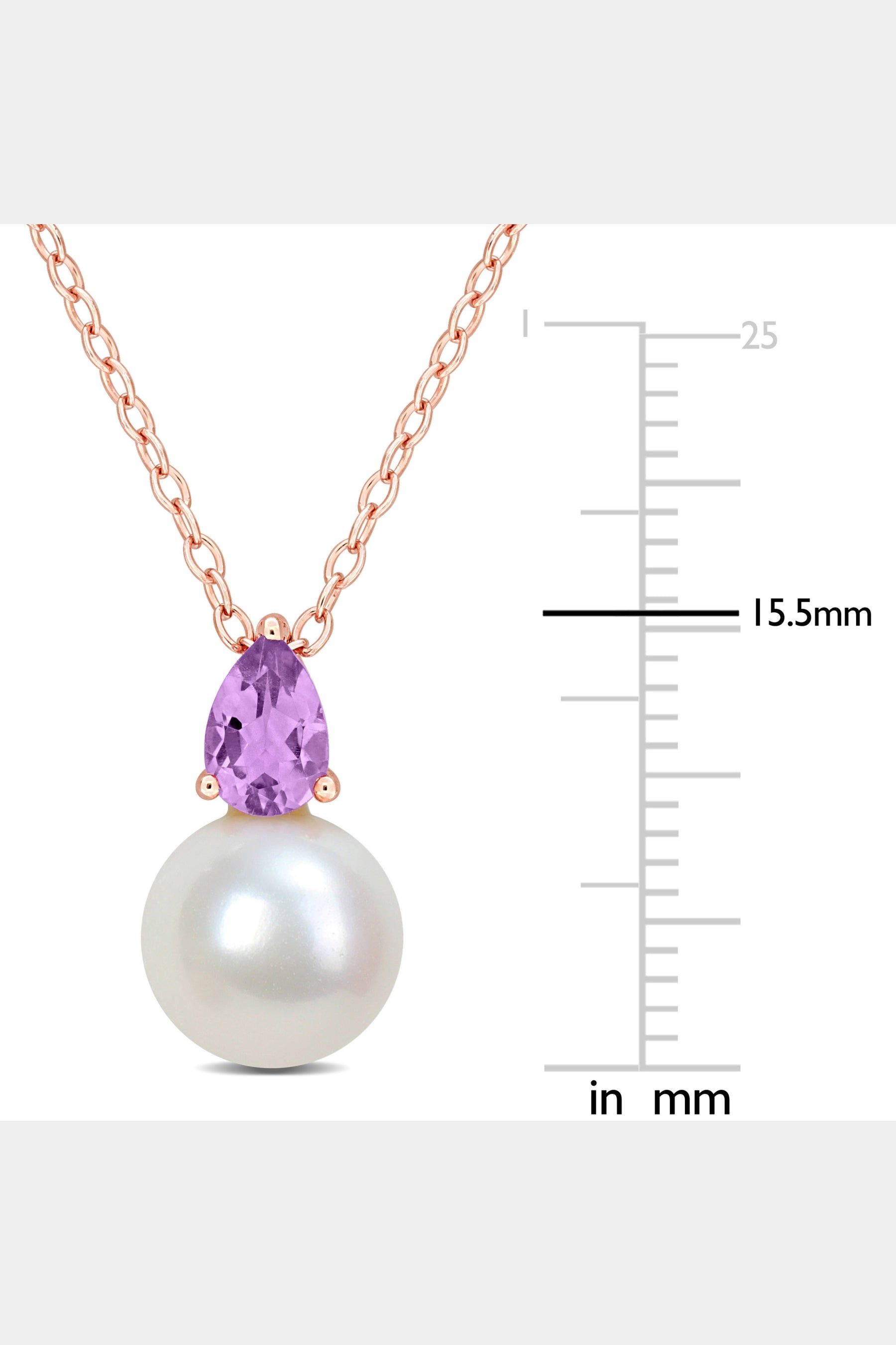 Freshwater Cultured Pearl And Amethyst Drop Pendant Chain Necklace sold by Lord & Taylor product image thumbnail 2