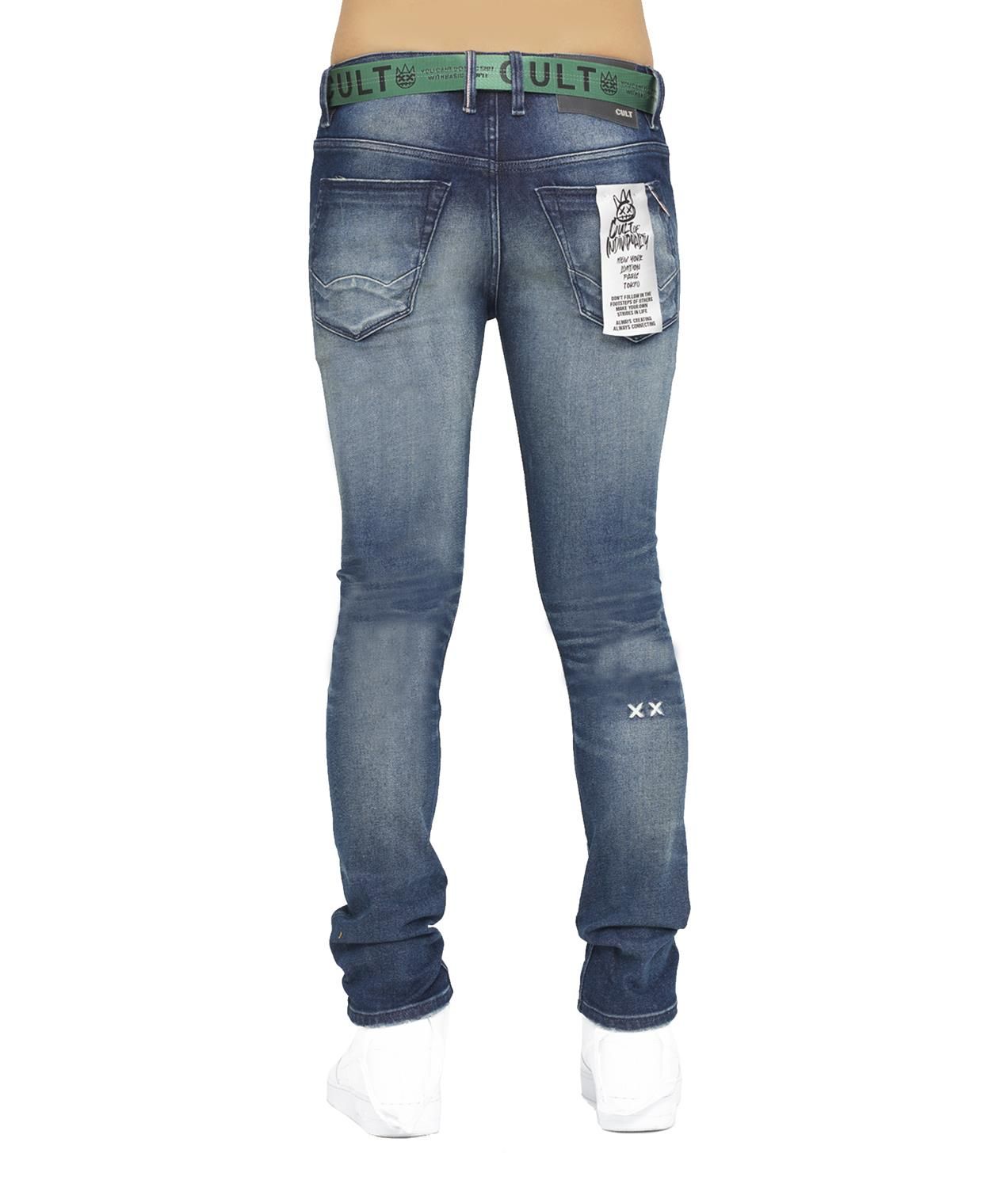 Punk Super Skinny Jeans with Logo Belt sold by Lord & Taylor product image thumbnail 4