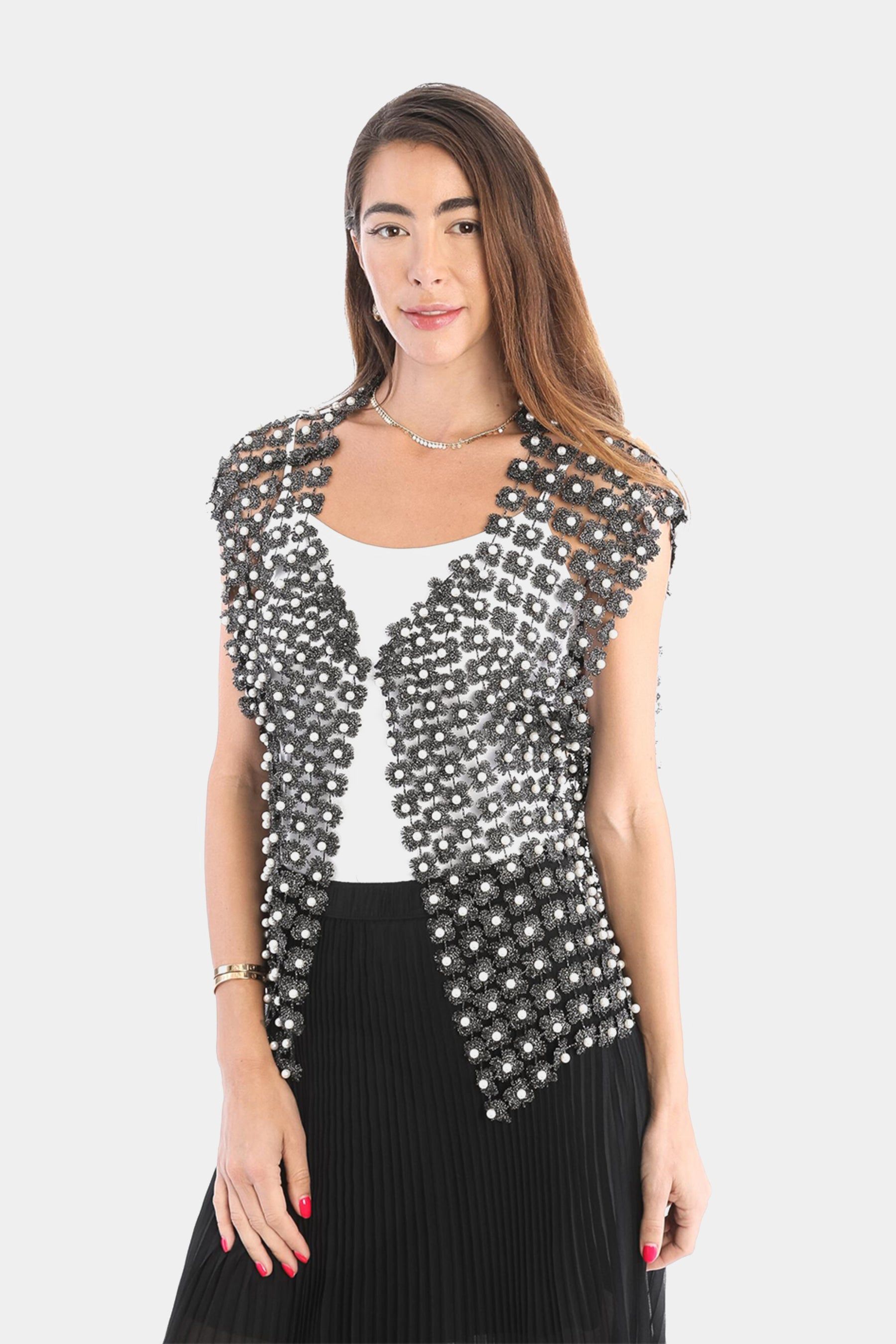 Floral Pearl Embellished Topper sold by Lord & Taylor product image thumbnail 5