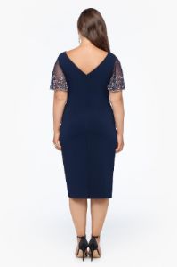 Beaded Sleeve Short Scuba Crepe Dress sold by Lord & Taylor