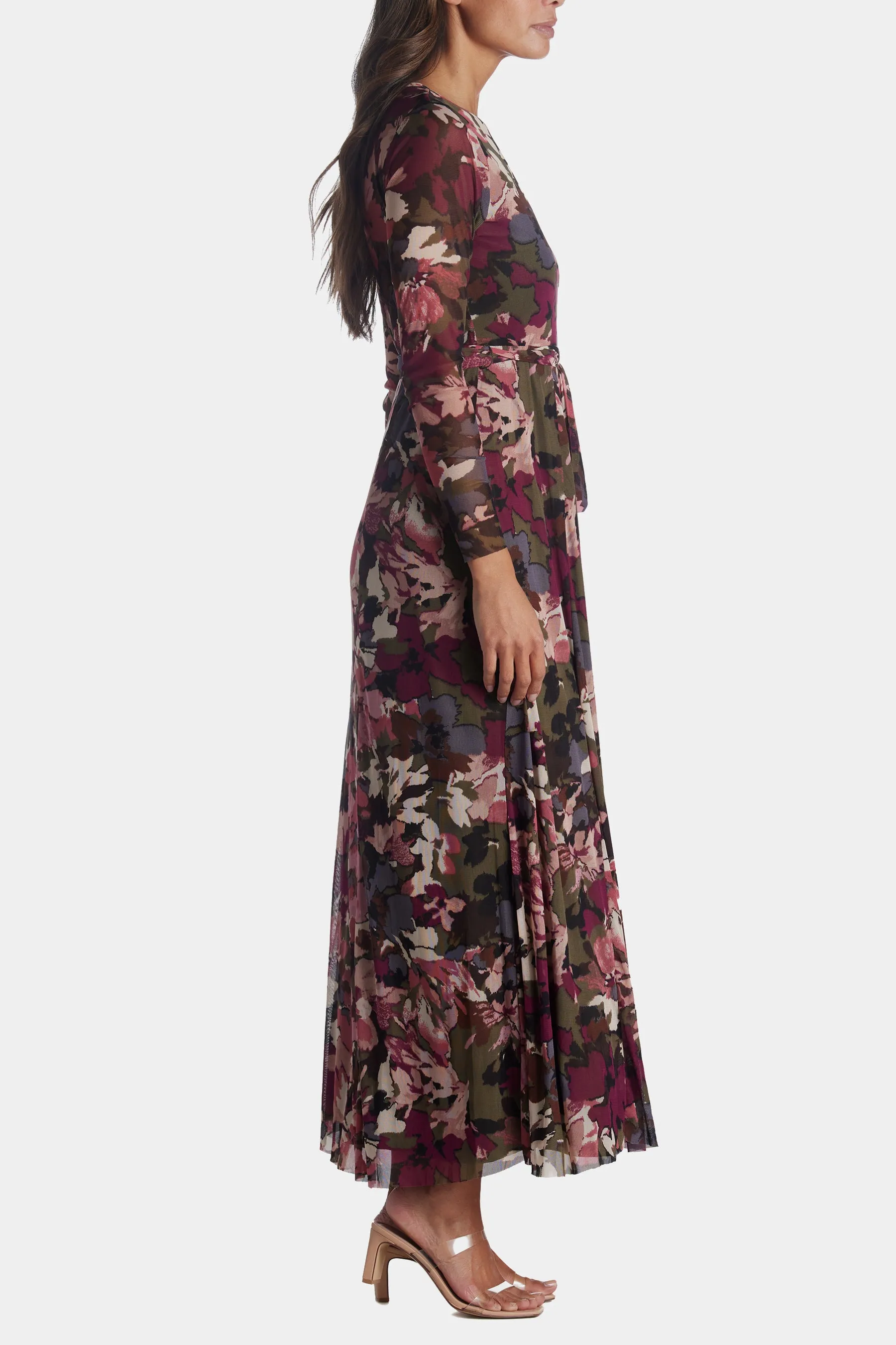 Floral Mesh Long Sleeve Maxi Dress sold by Lord & Taylor product image thumbnail 4