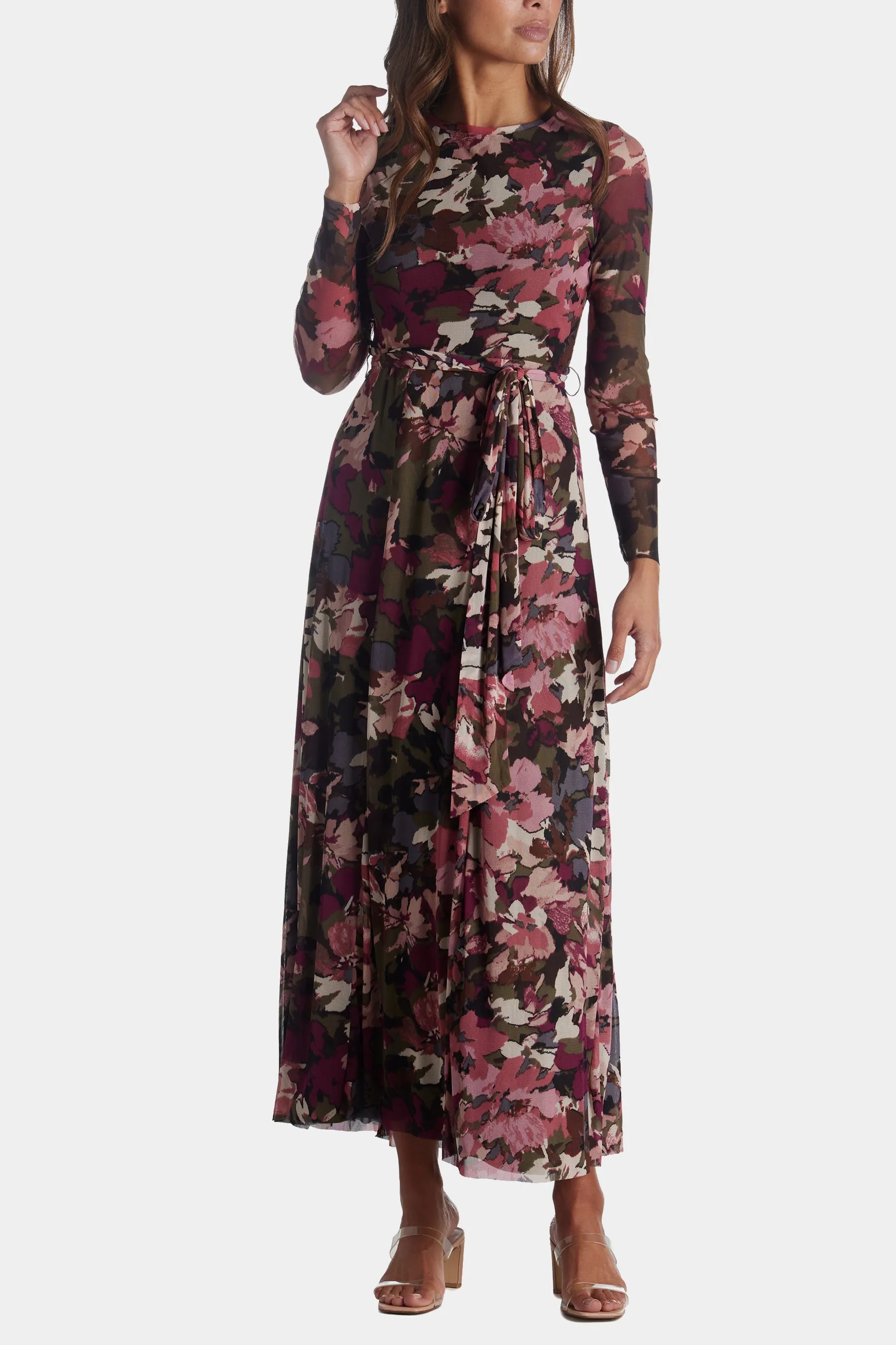 Floral Mesh Long Sleeve Maxi Dress sold by Lord & Taylor