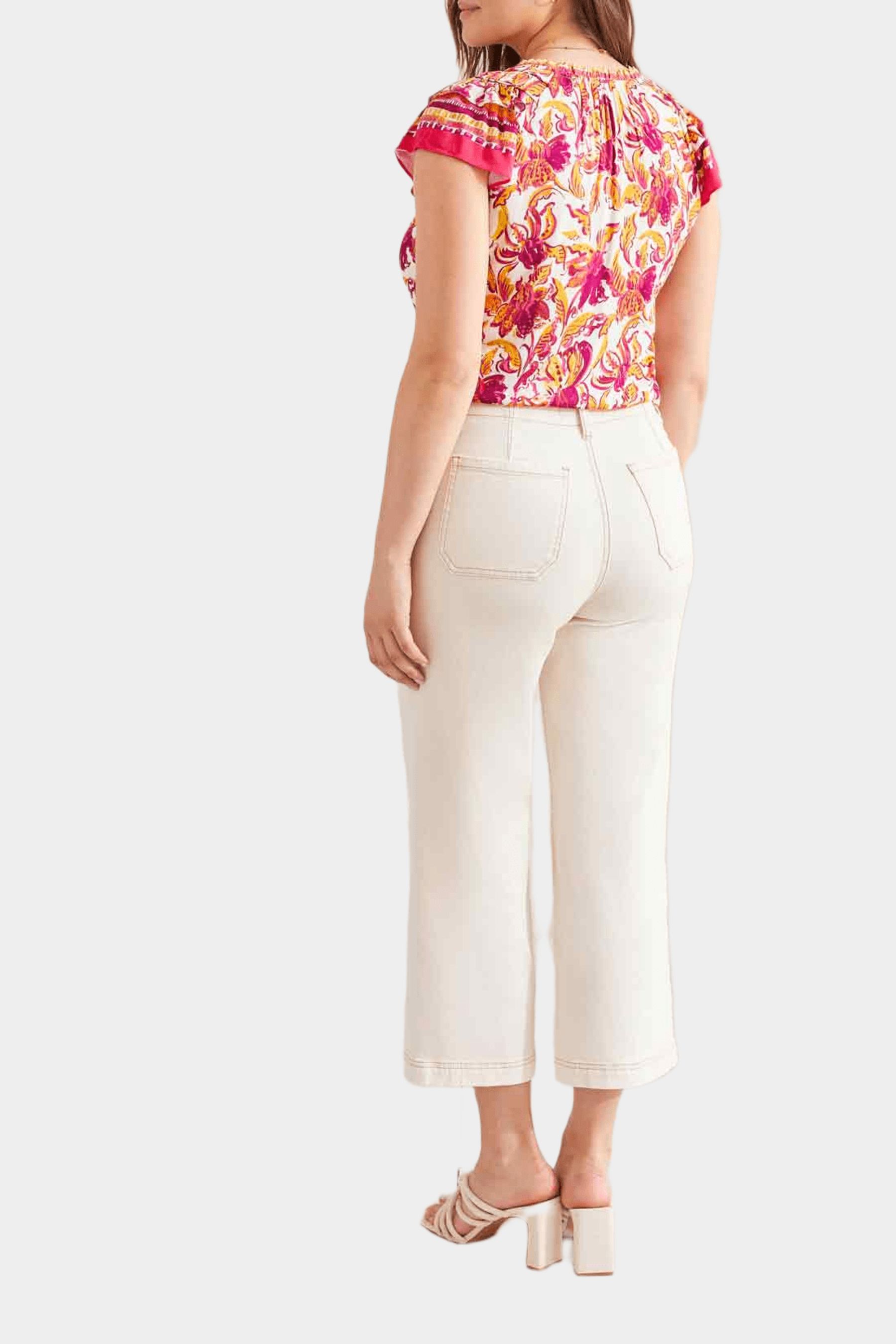 Brooke Hugging Button Fly Crop Wide Leg Jeans sold by Lord & Taylor product image thumbnail 3