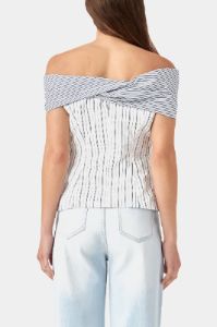 Off Shoulder Stripe Top sold by Lord & Taylor
