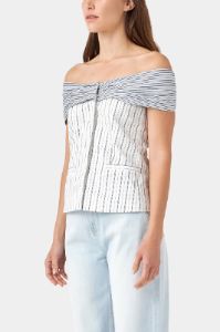Off Shoulder Stripe Top sold by Lord & Taylor