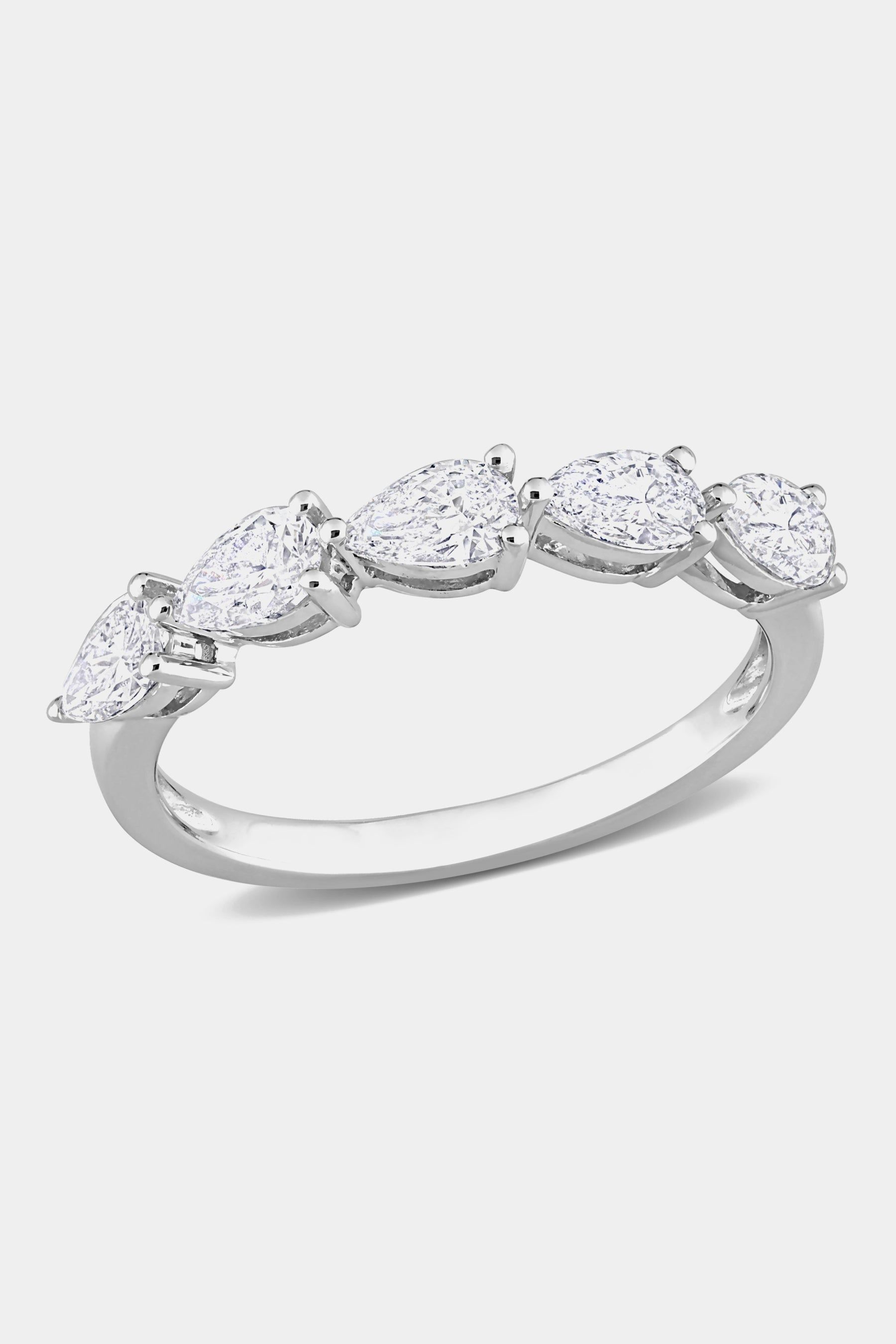 Diamond Pear Cut Semi-Eternity 14k White Gold Band sold by Lord & Taylor