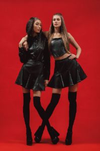 Faux Leather Godet Mini Skirt sold by Lord & Taylor