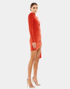 Ruched Asymmetrical Structured Long Sleeve Mini Dress sold by Lord & Taylor