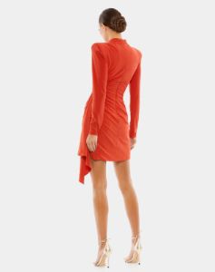 Ruched Asymmetrical Structured Long Sleeve Mini Dress sold by Lord & Taylor