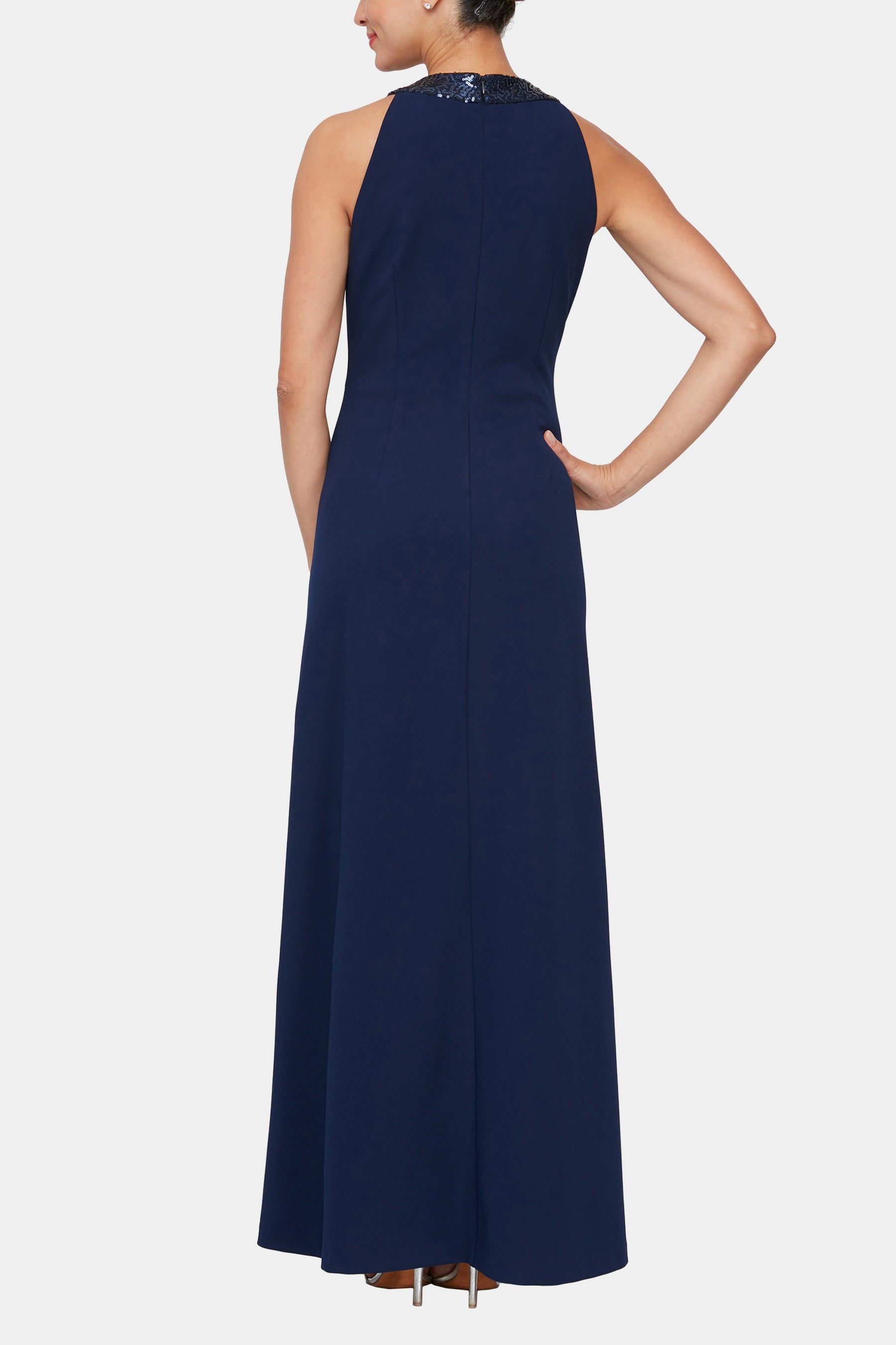 Halter Neckline Dress With Sequin Cascade sold by Lord & Taylor product image thumbnail 5