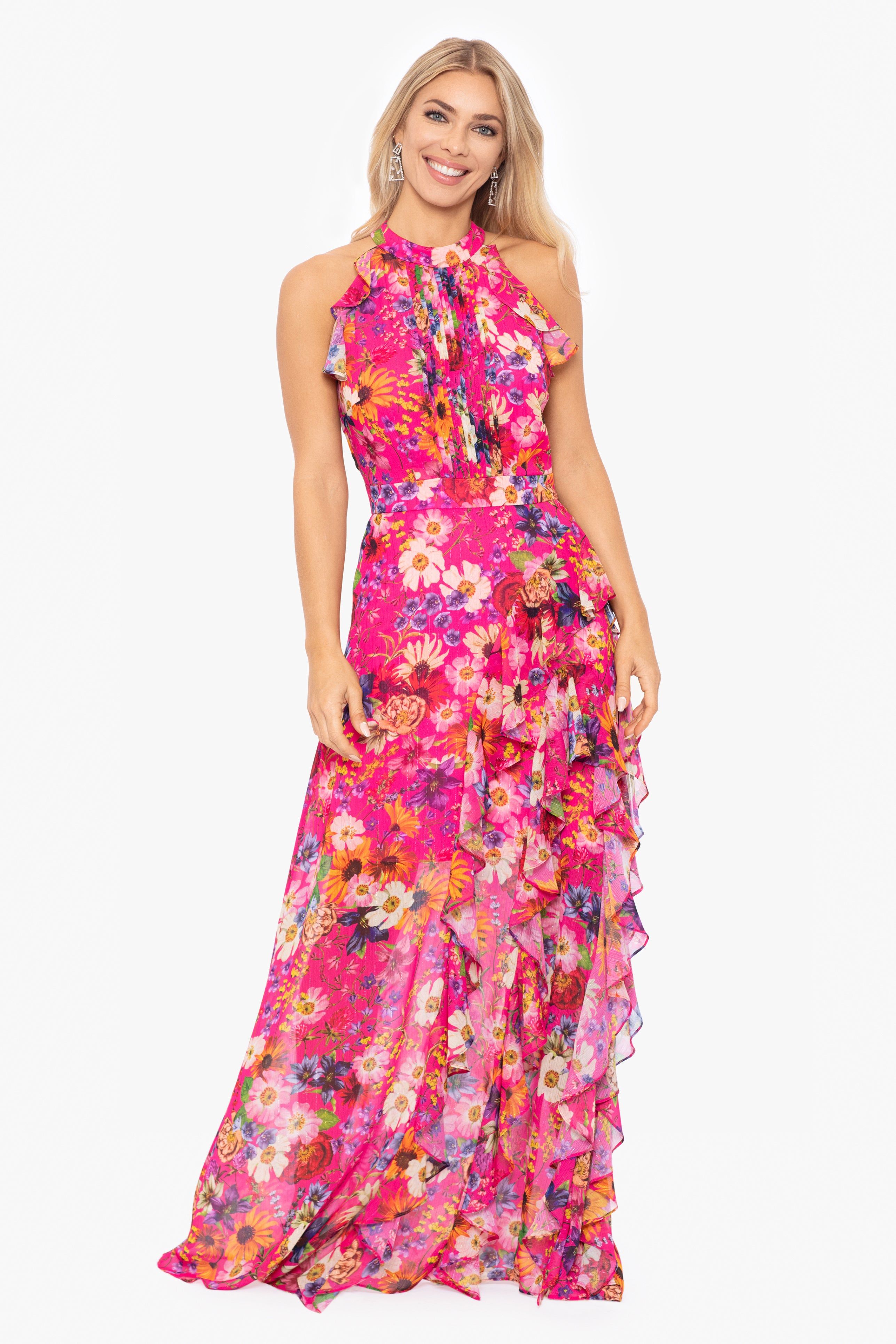 Chiffon Print Flutter Halter Dress sold by Lord & Taylor product image thumbnail 13