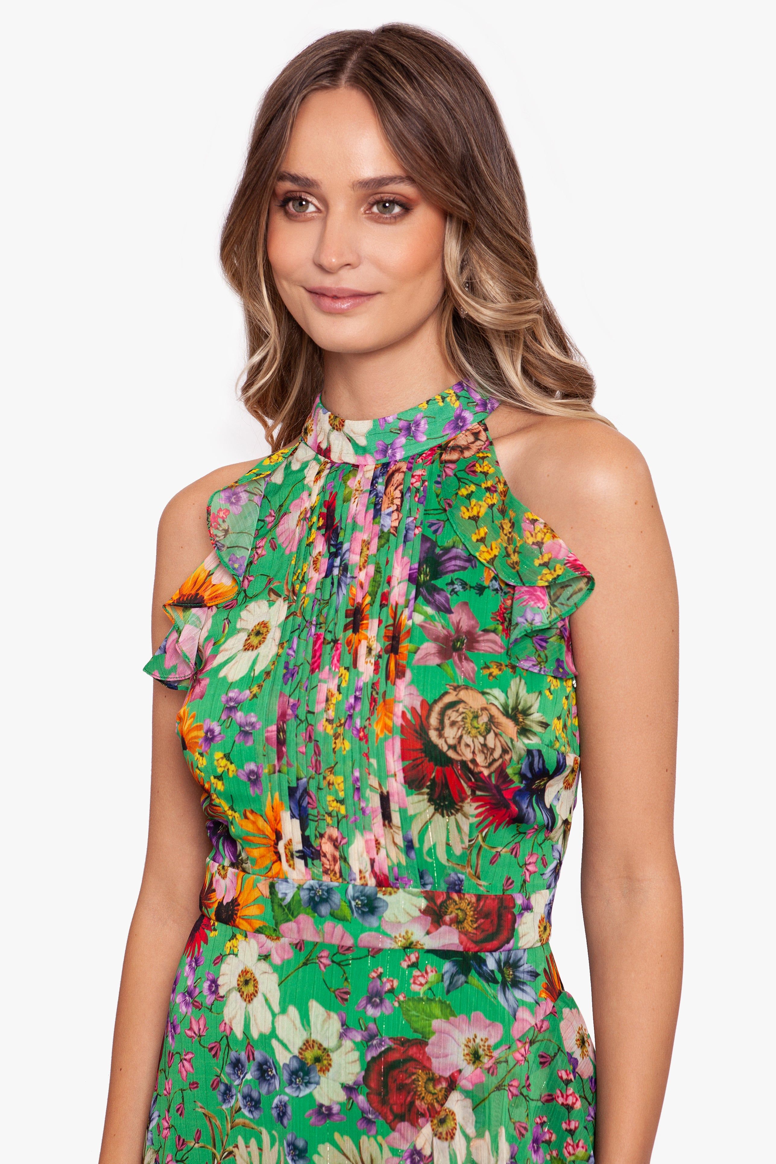 Chiffon Print Flutter Halter Dress sold by Lord & Taylor product image thumbnail 9