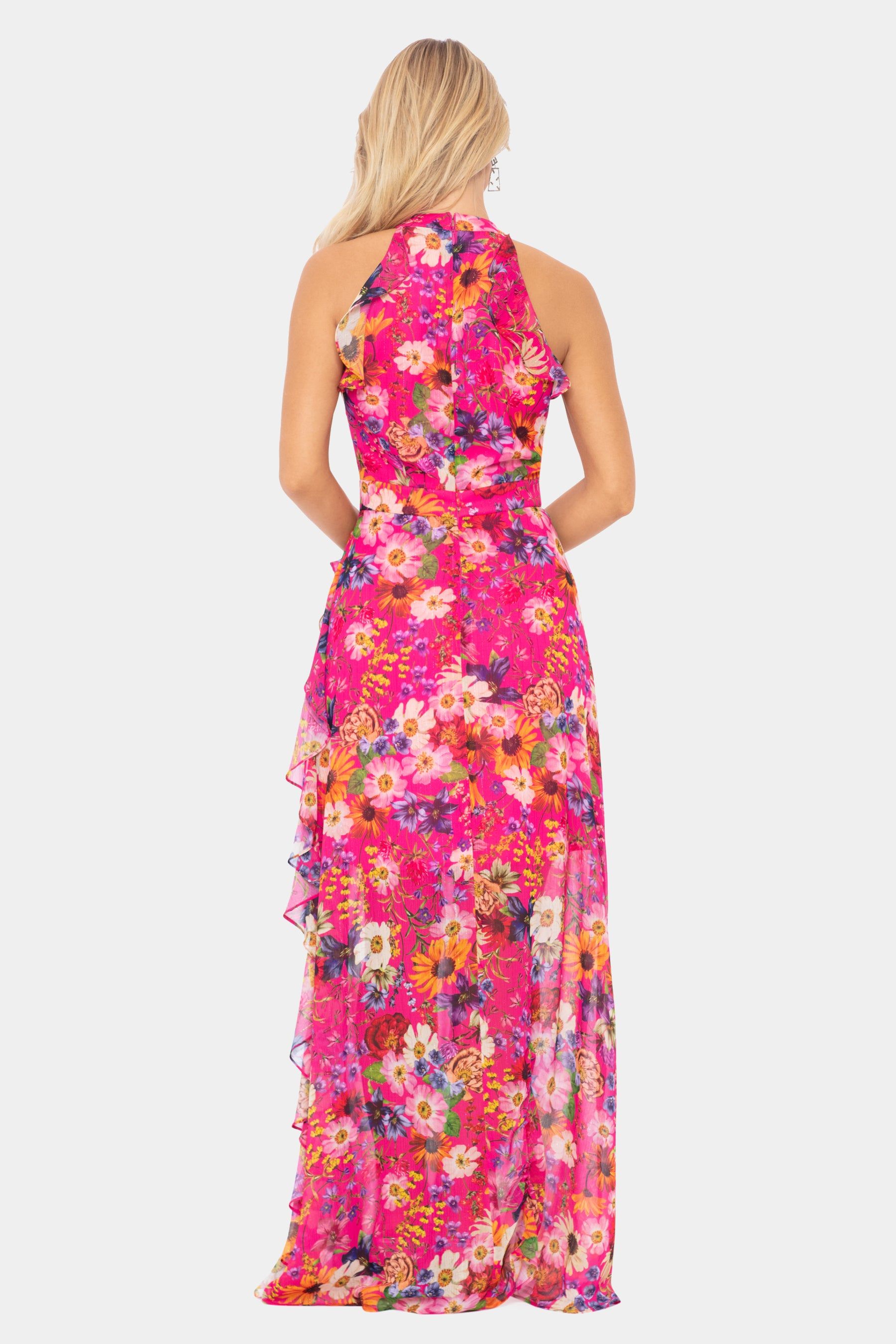 Chiffon Print Flutter Halter Dress sold by Lord & Taylor product image thumbnail 6