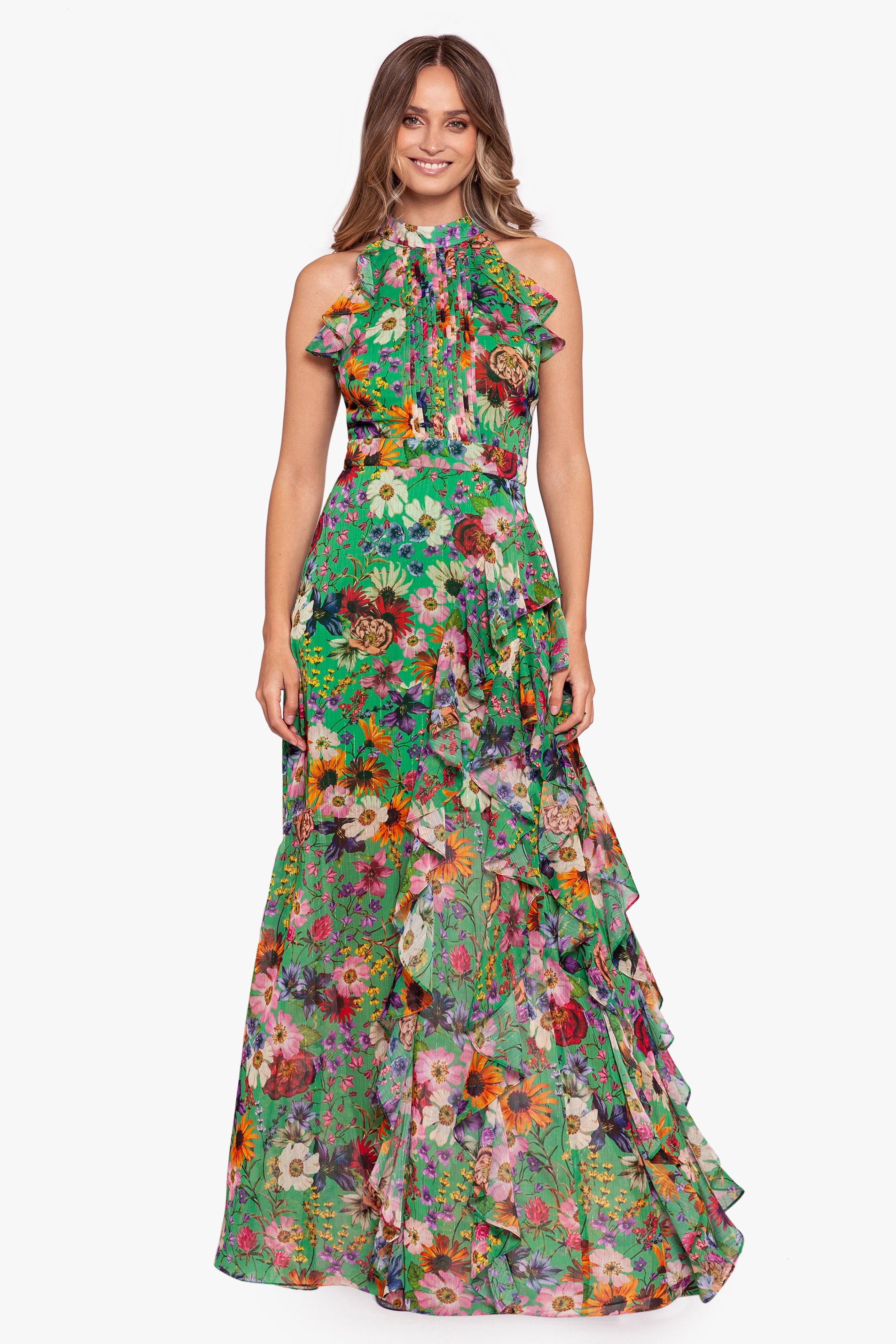 Chiffon Print Flutter Halter Dress sold by Lord & Taylor product image thumbnail 10