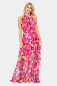 Chiffon Print Flutter Halter Dress sold by Lord & Taylor