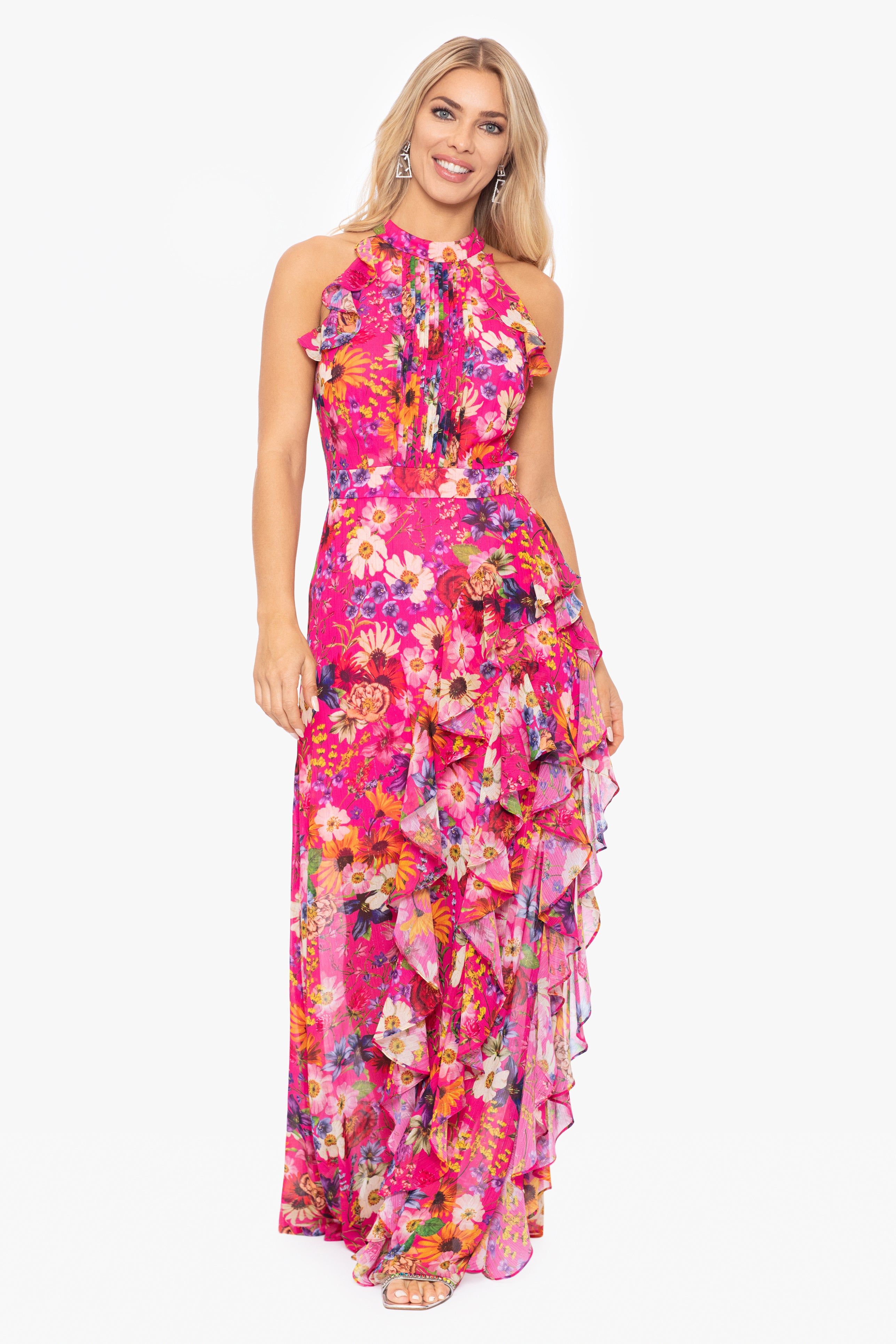 Chiffon Print Flutter Halter Dress sold by Lord & Taylor product image thumbnail 12