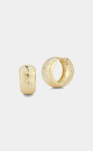 14K Gold Wide Diamond Cut Bold Hoop Earrings sold by Lord & Taylor