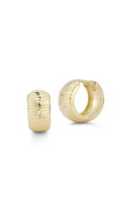 14K Gold Wide Diamond Cut Bold Hoop Earrings sold by Lord & Taylor