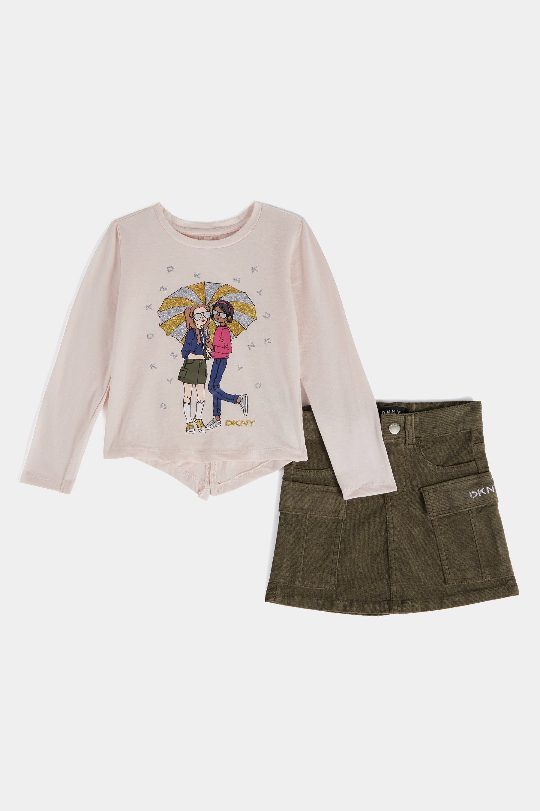 Girls Corduroy Skirt & T-Shirt 2-Piece Set sold by Lord & Taylor