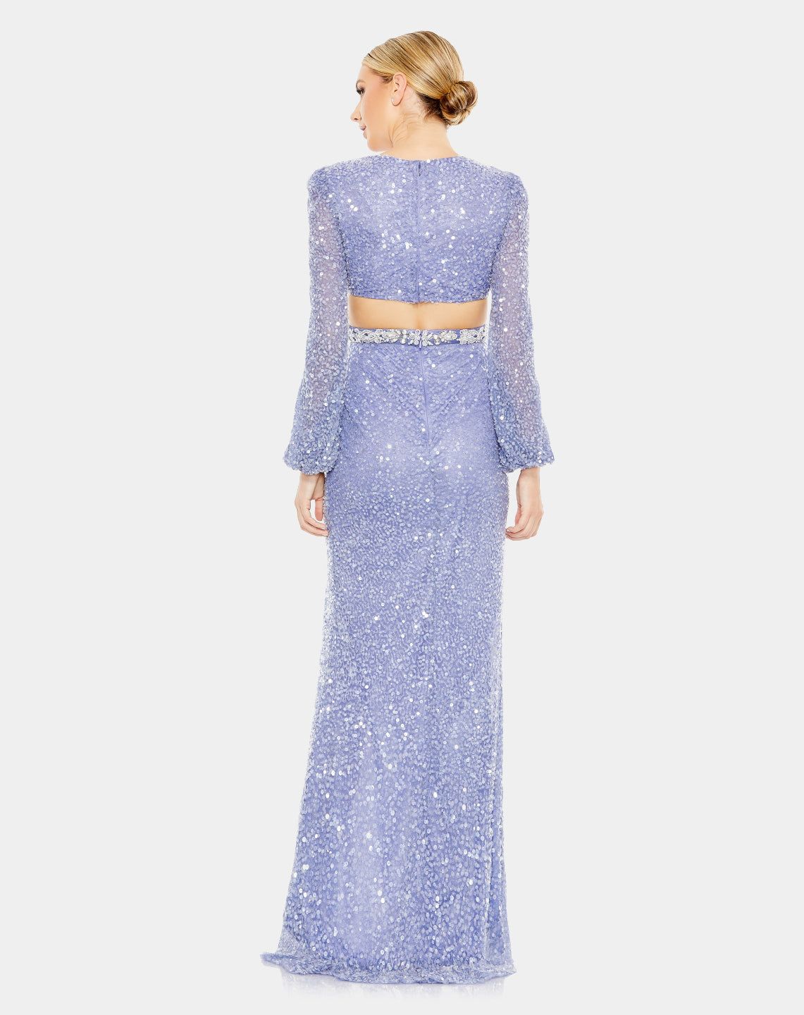 Sequined Faux Wrap Cut Out Puff Sleeve Gown sold by Lord & Taylor product image thumbnail 3