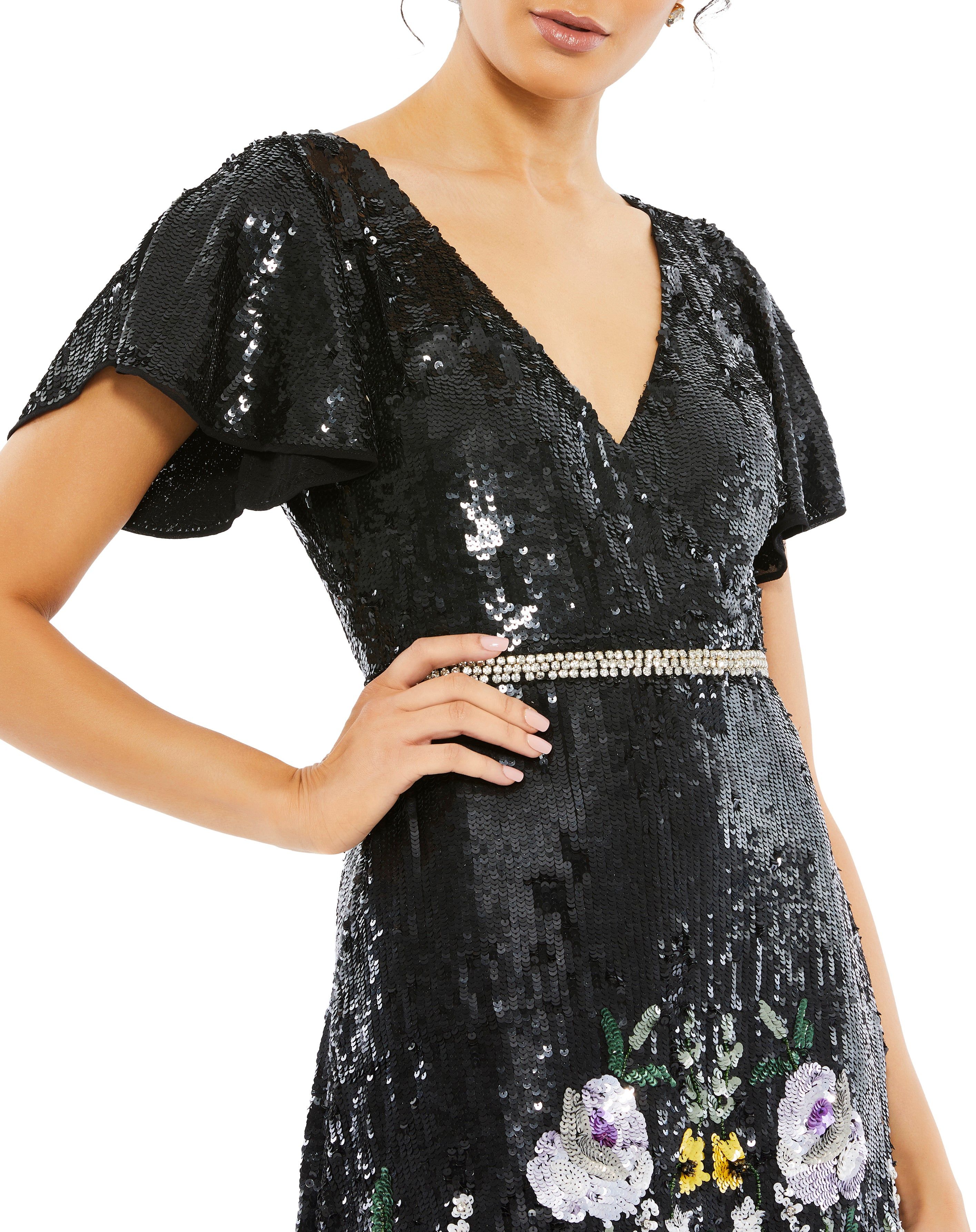 Embellished Flutter Sleeve Dress sold by Lord & Taylor product image thumbnail 2