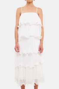 Pleated Tiered Midi Dress sold by Lord & Taylor