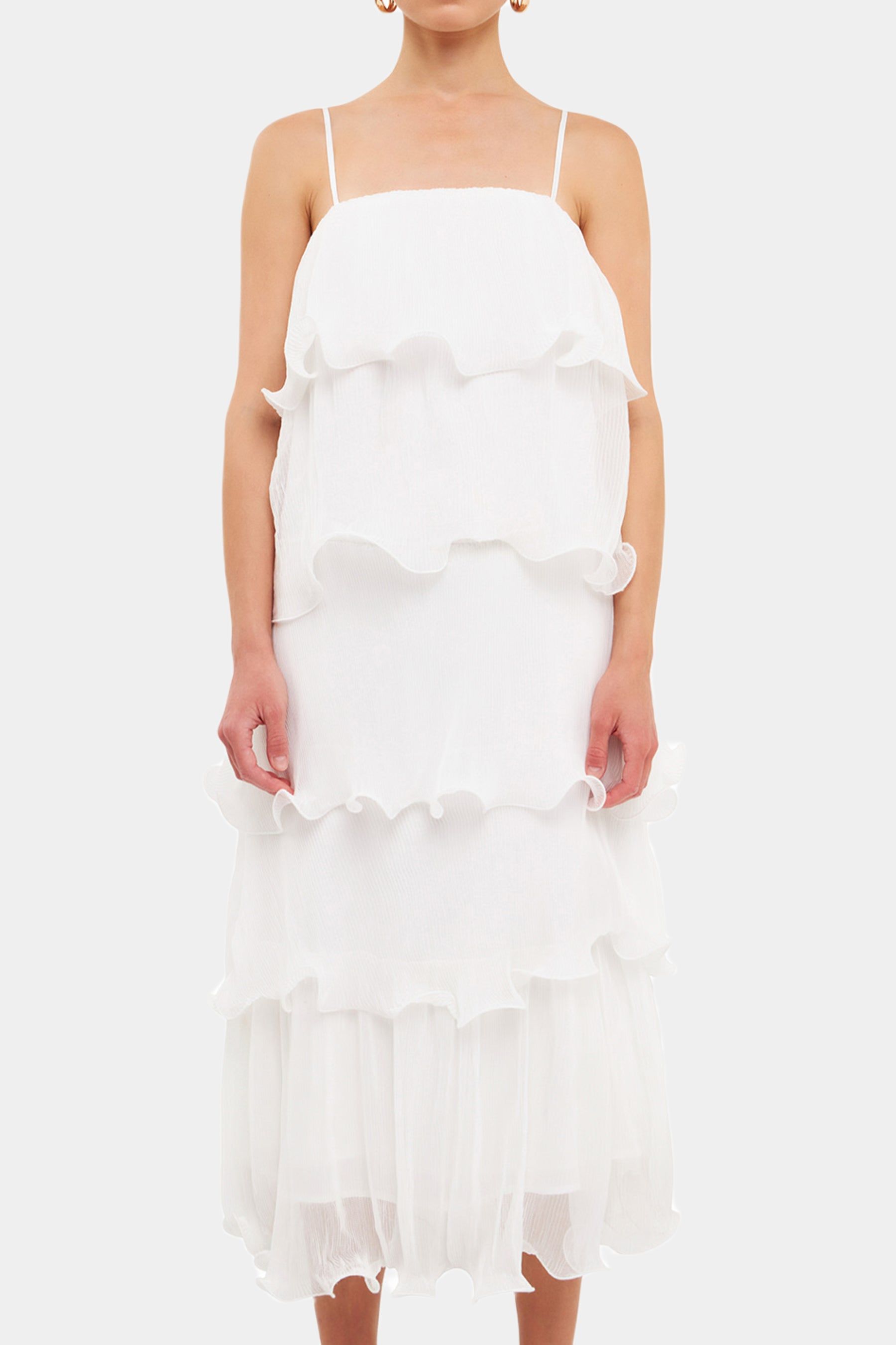 Pleated Tiered Midi Dress sold by Lord & Taylor product image thumbnail 4