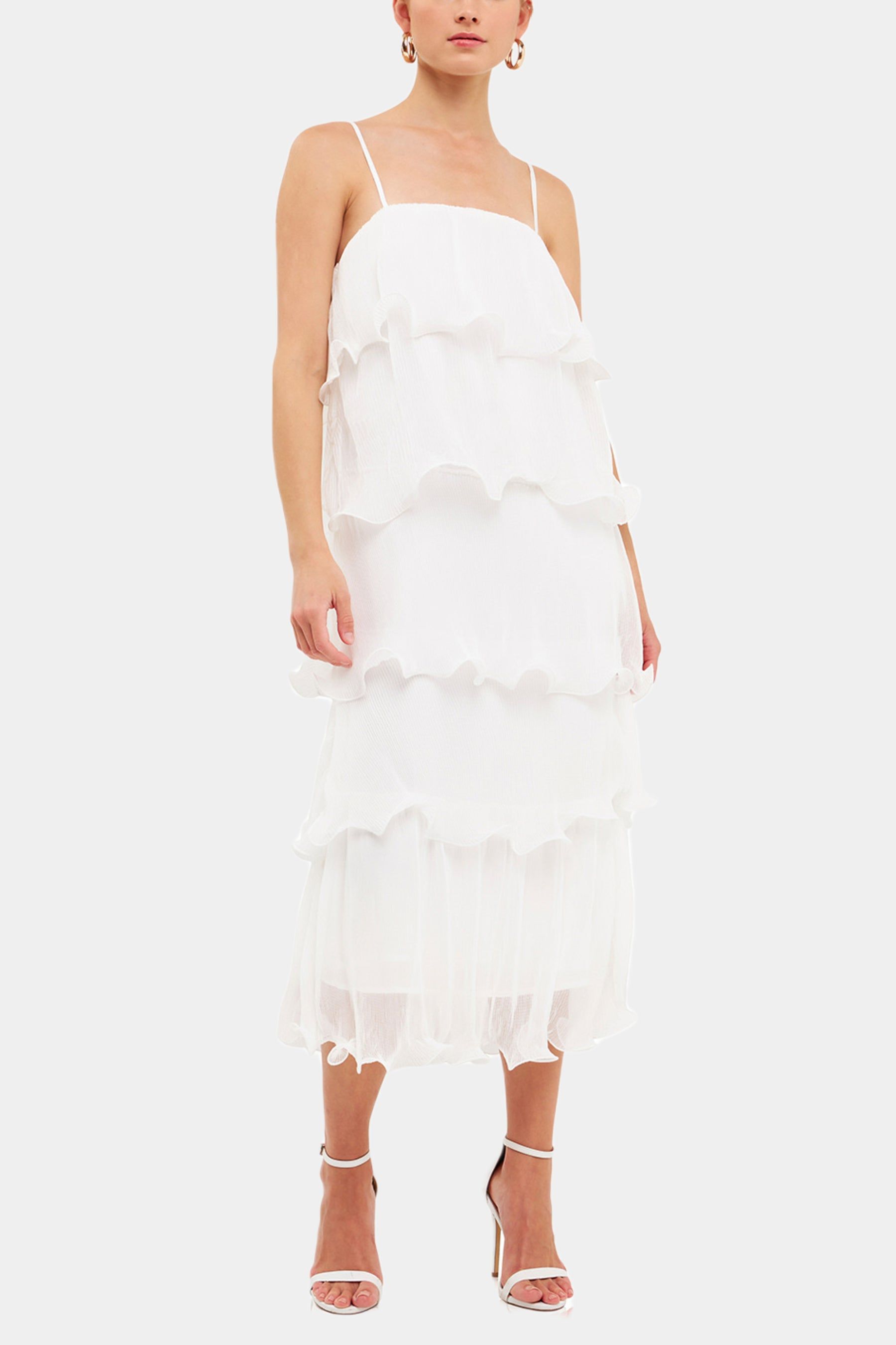Pleated Tiered Midi Dress sold by Lord & Taylor