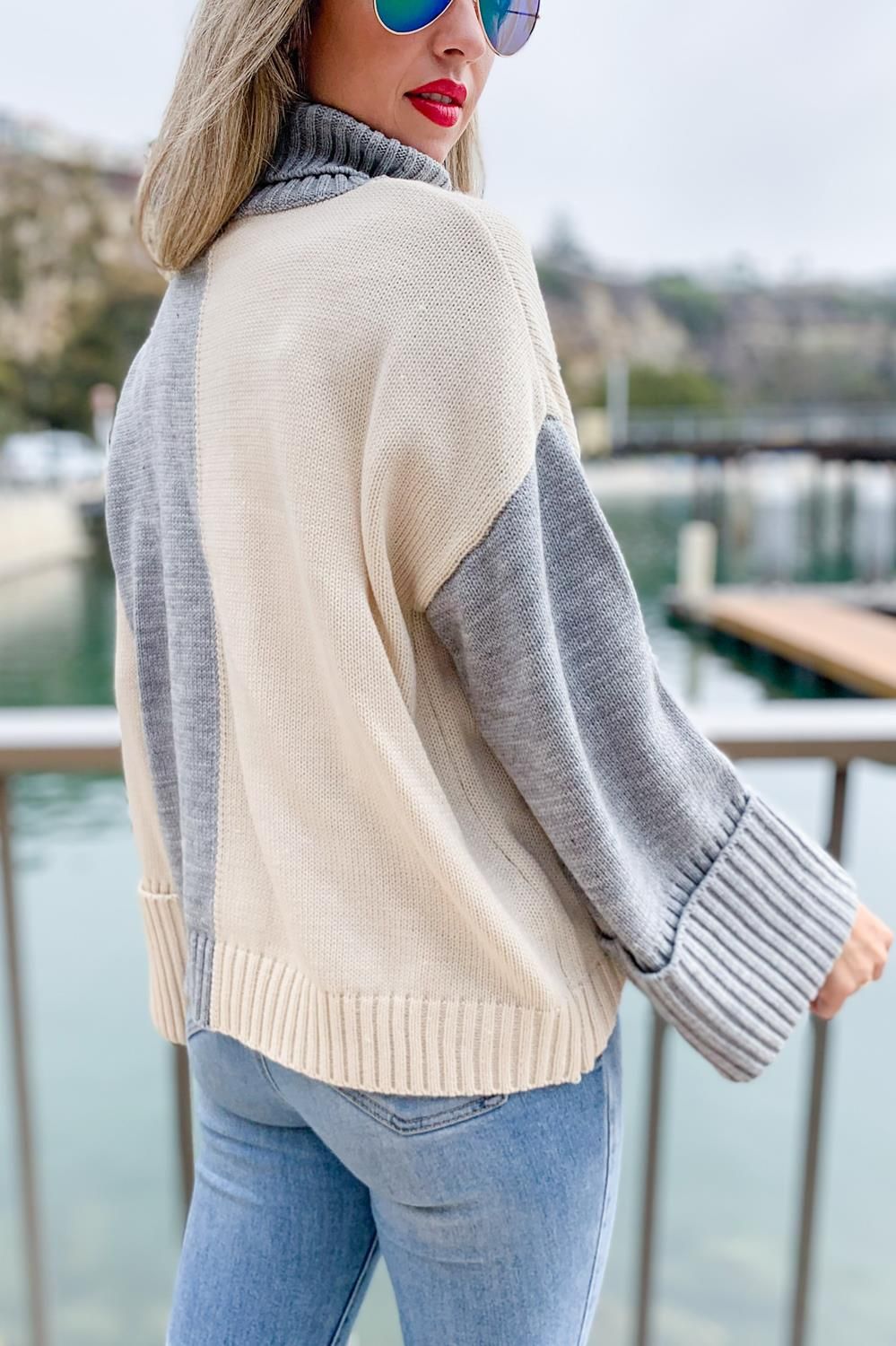 Color Block Turtleneck Knit Sweater sold by Lord & Taylor product image thumbnail 3