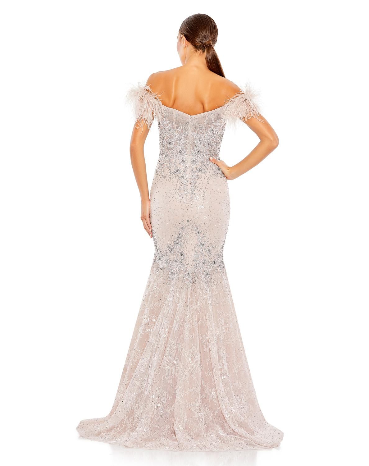 Feathered Crystal Embellished Sleeveless Gown sold by Lord & Taylor product image thumbnail 2