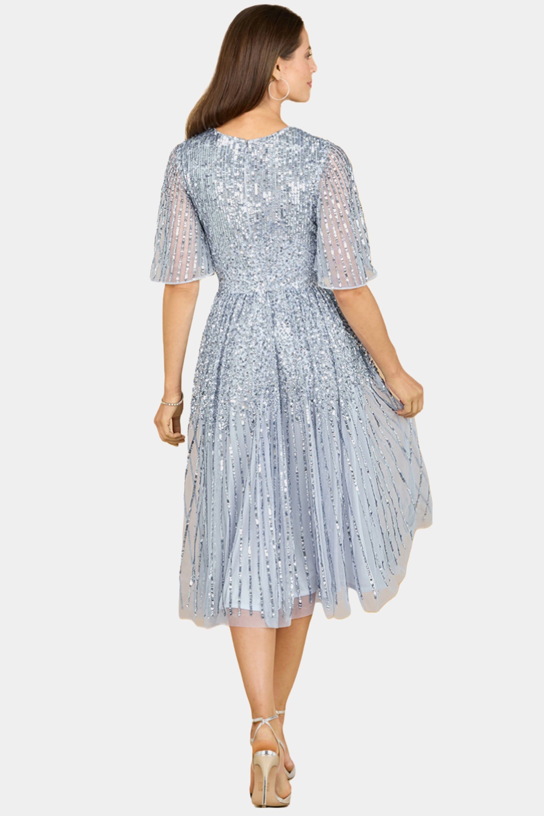 Flowing, Sequin Midi Dress with Short Sleeves sold by Lord & Taylor product image thumbnail 6