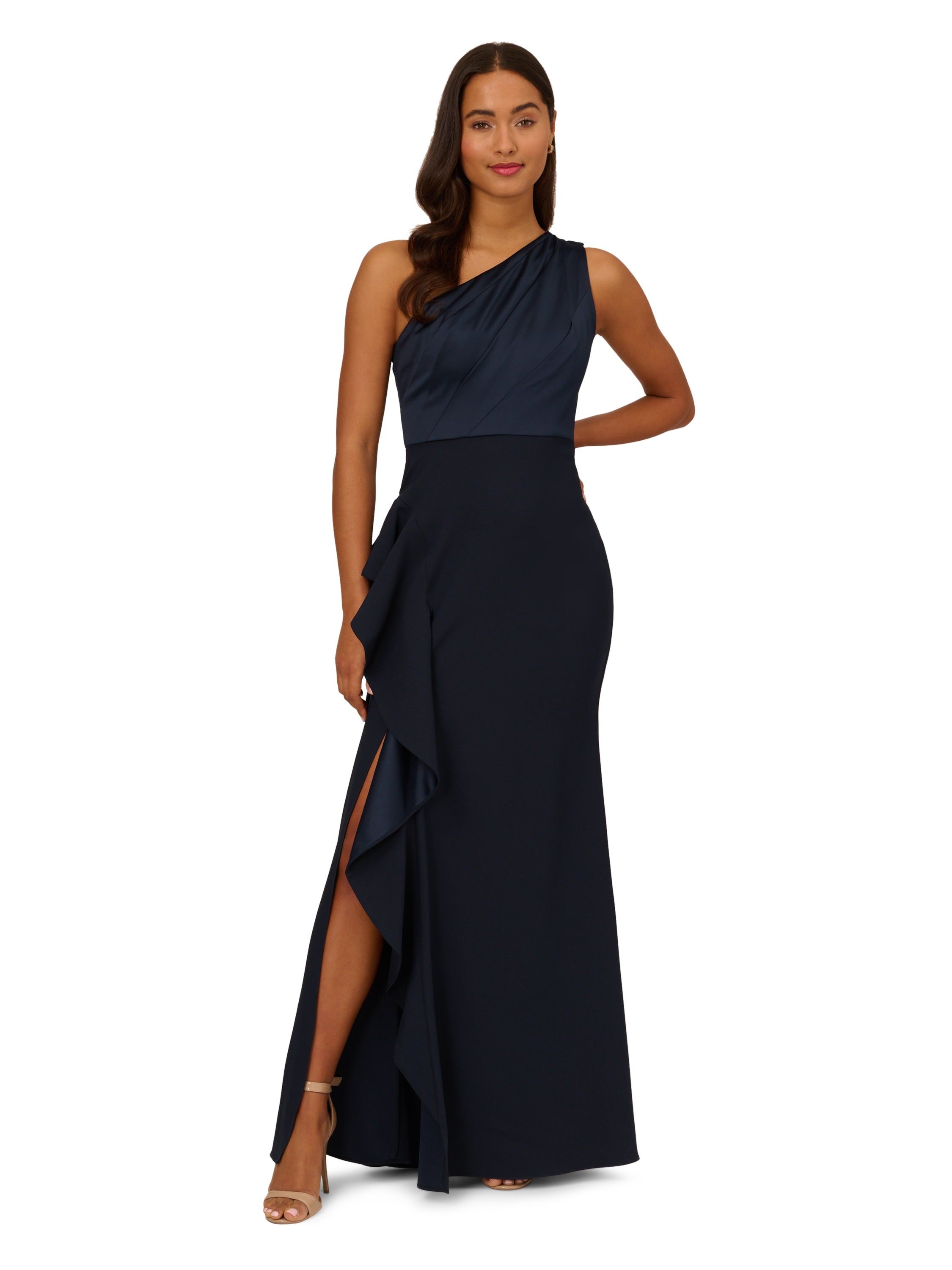 One Shoulder Satin Crepe Gown sold by Lord & Taylor product image thumbnail 5