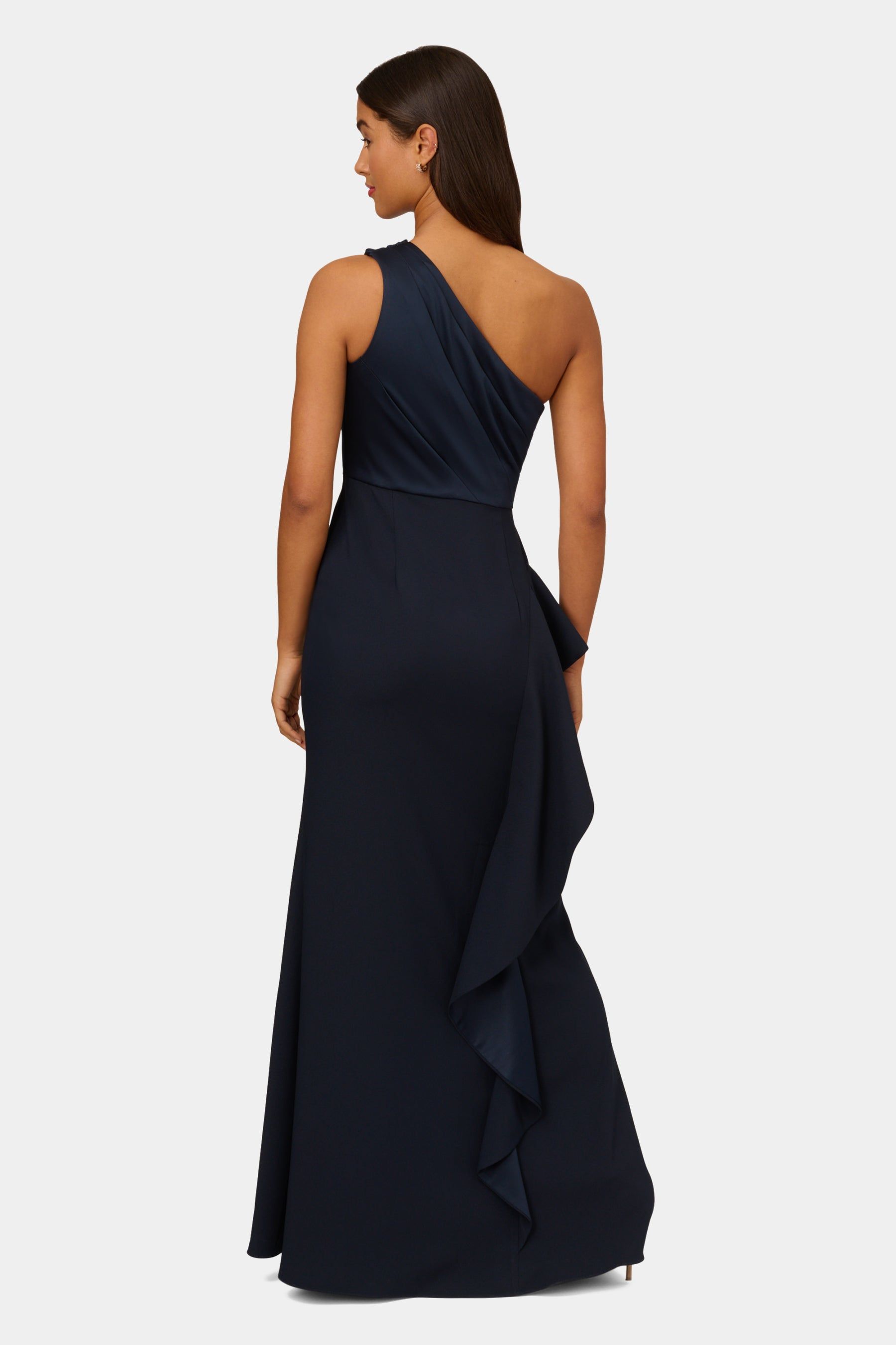 One Shoulder Satin Crepe Gown sold by Lord & Taylor product image thumbnail 3