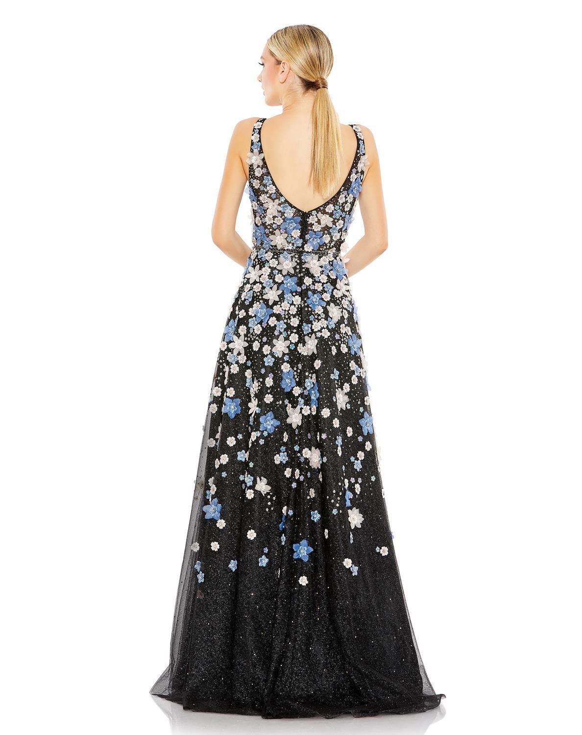 Floral Applique Sleeveless A-Line Evening Gown sold by Lord & Taylor product image thumbnail 2